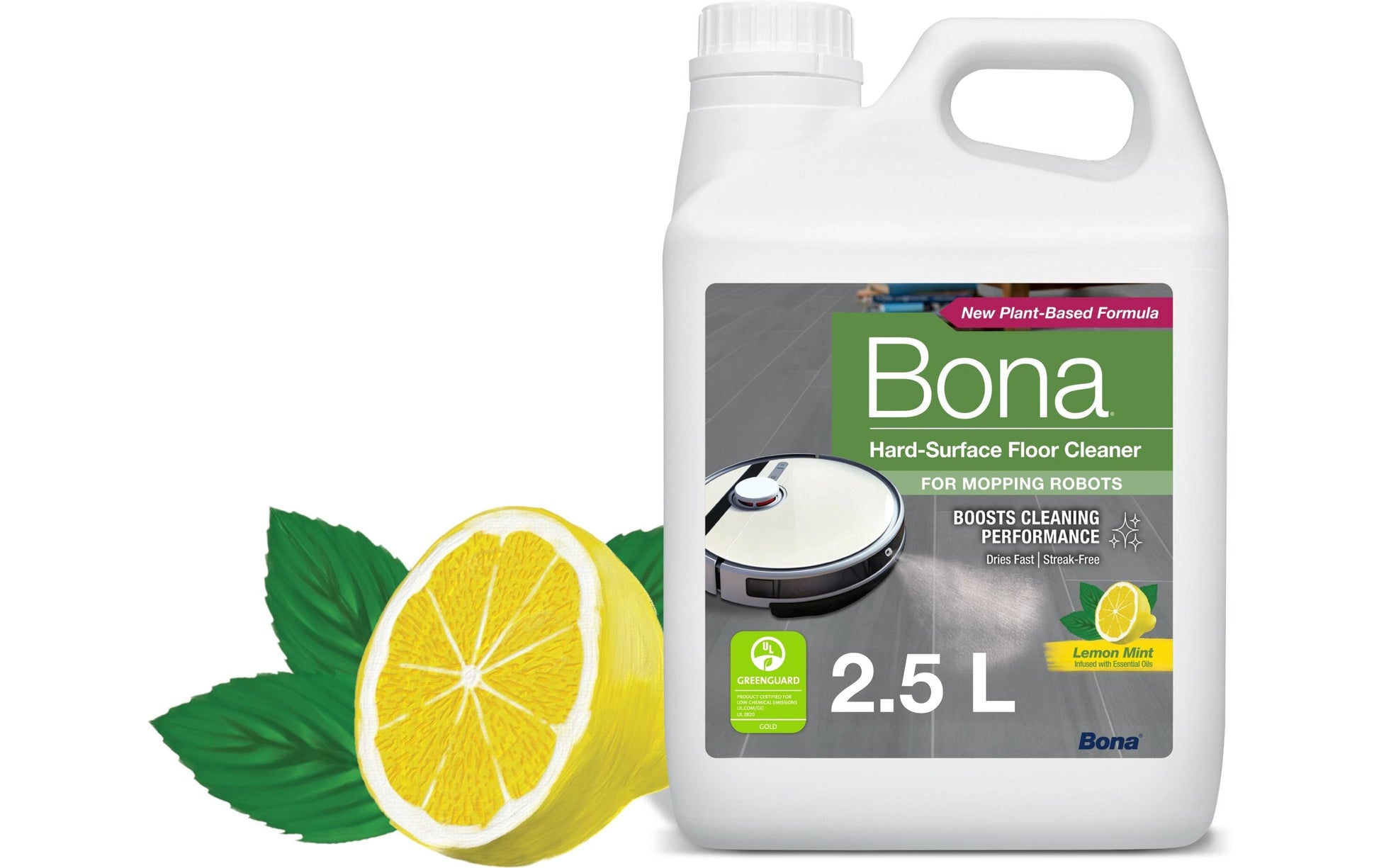 Bona Bodenreiniger für Hartböden, für Saug- und Wischroboter, Nass- und Trockensauger – Konzentrat – 2,5 l