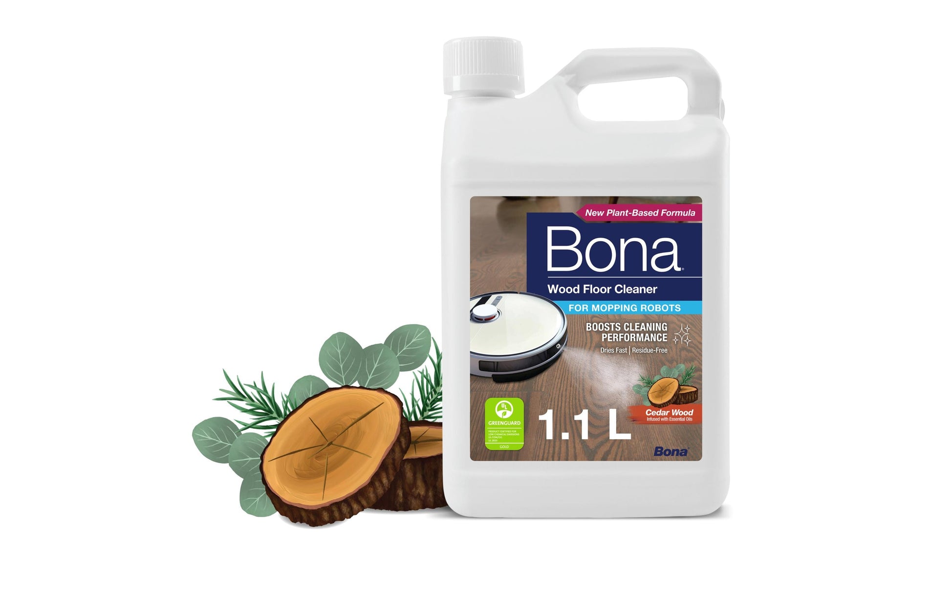 Bona Bodenreiniger für Holz, für Saug- und Wischroboter und Nass- und Trockensauger – Konzentrat – 1,1 l