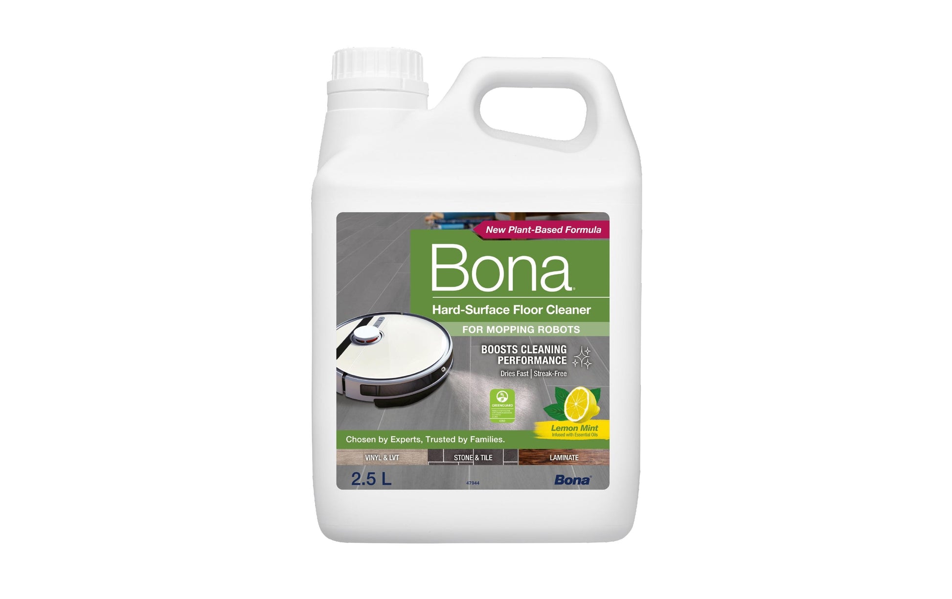 Bona Bodenreiniger für Hartböden, für Saug- und Wischroboter, Nass- und Trockensauger – Konzentrat – 2,5 l