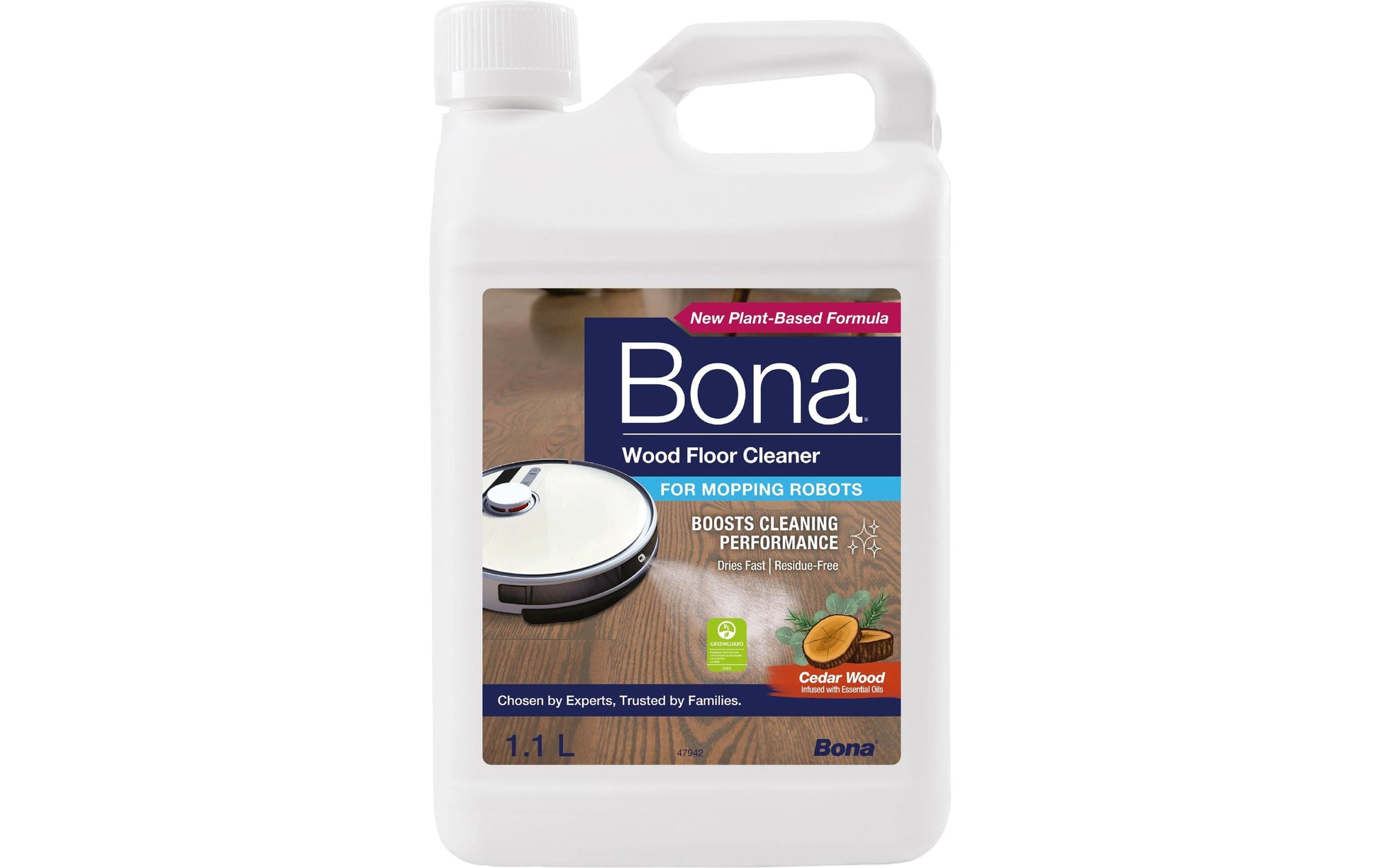 Bona Bodenreiniger für Holz, für Saug- und Wischroboter und Nass- und Trockensauger – Konzentrat – 1,1 l