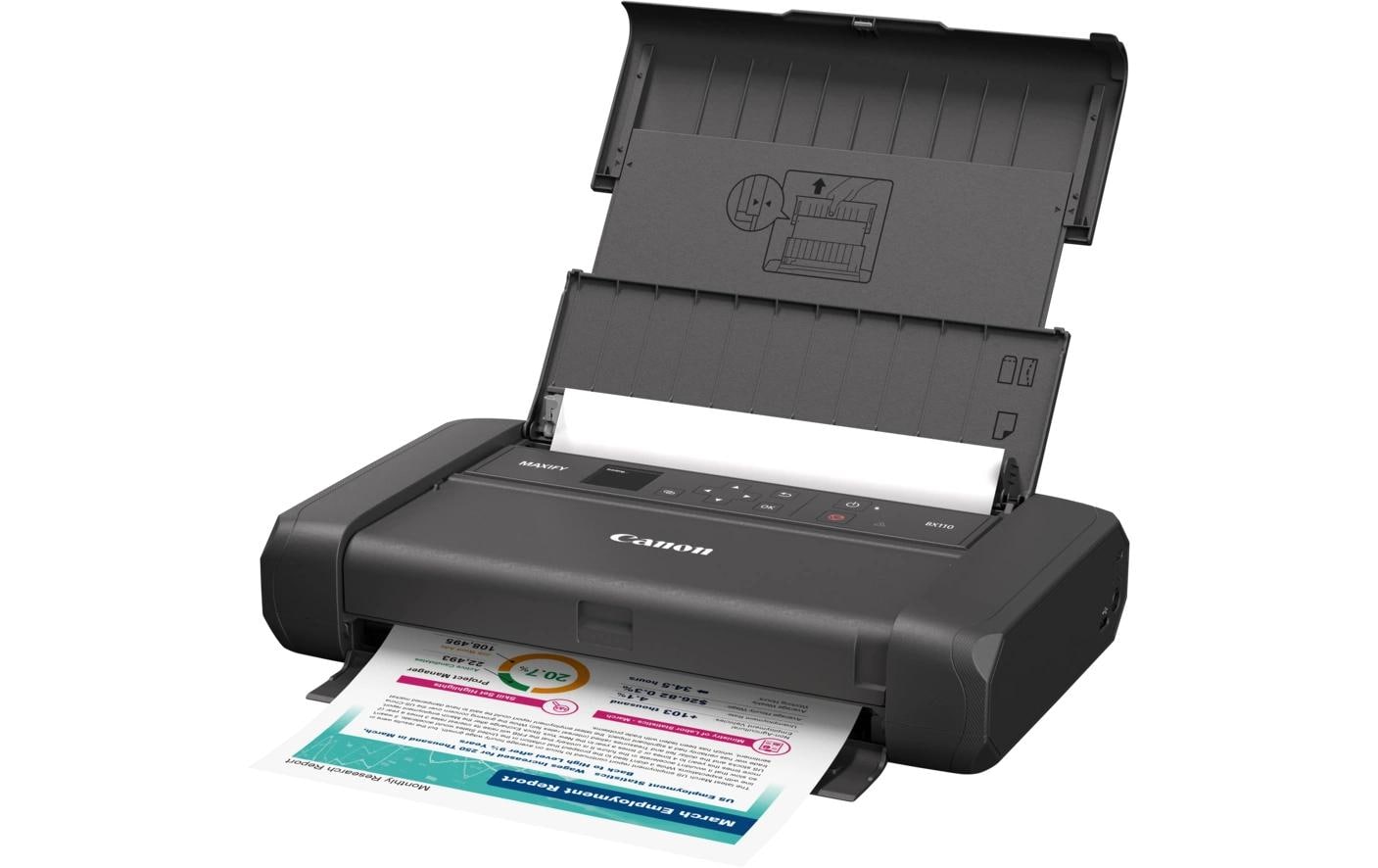 Canon MAXIFY BX110 – Mobiler Tintenstrahldrucker, A4, Farbe, WLAN/USB, 4800 × 1200 dpi