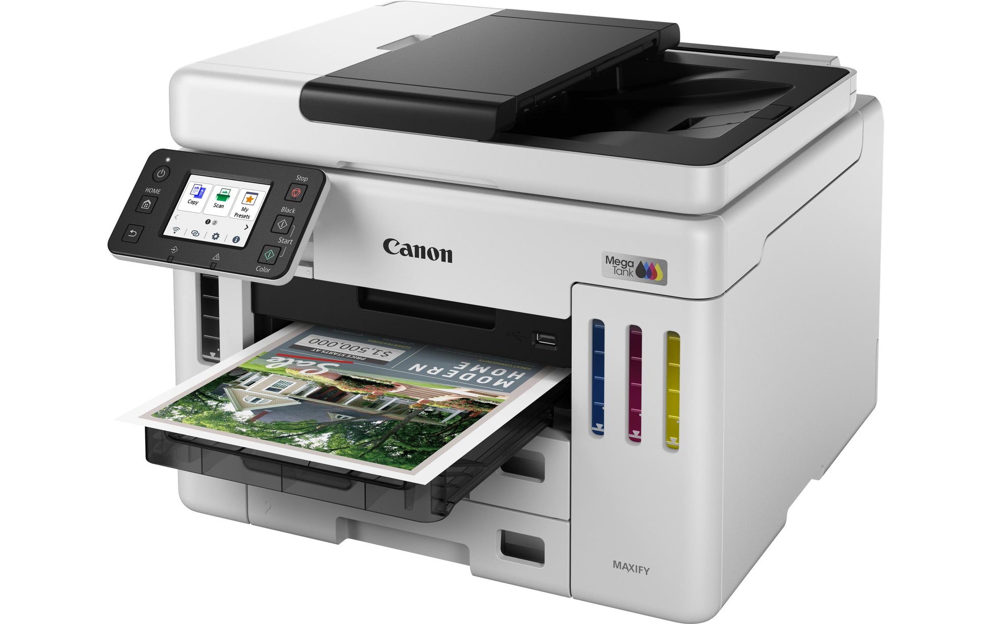 Canon MAXIFY GX7150 – Farbiger Tintenstrahl-MFP, 4-in-1 – USB – Duplex, ADF – 24 Seiten/Min S/W, 15,5 Seiten/Min Farbe