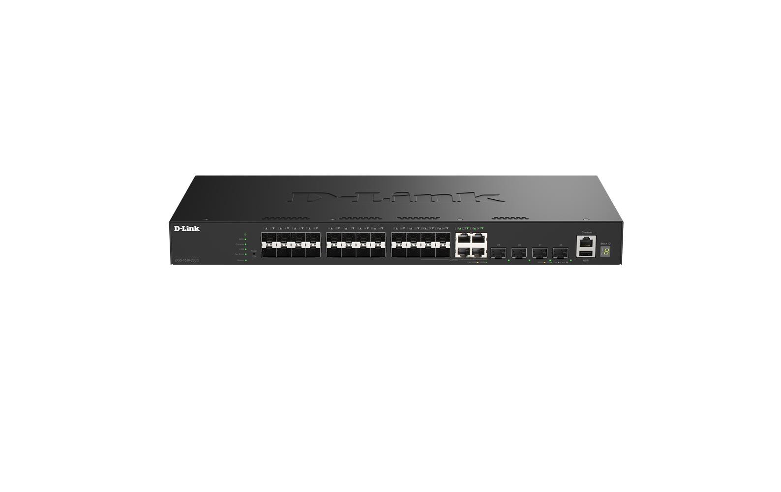 D-Link DGS-1530-28SC/E – Smart Switch – 4× 1G, 24× SFP, 4× SFP+, 19" Rack