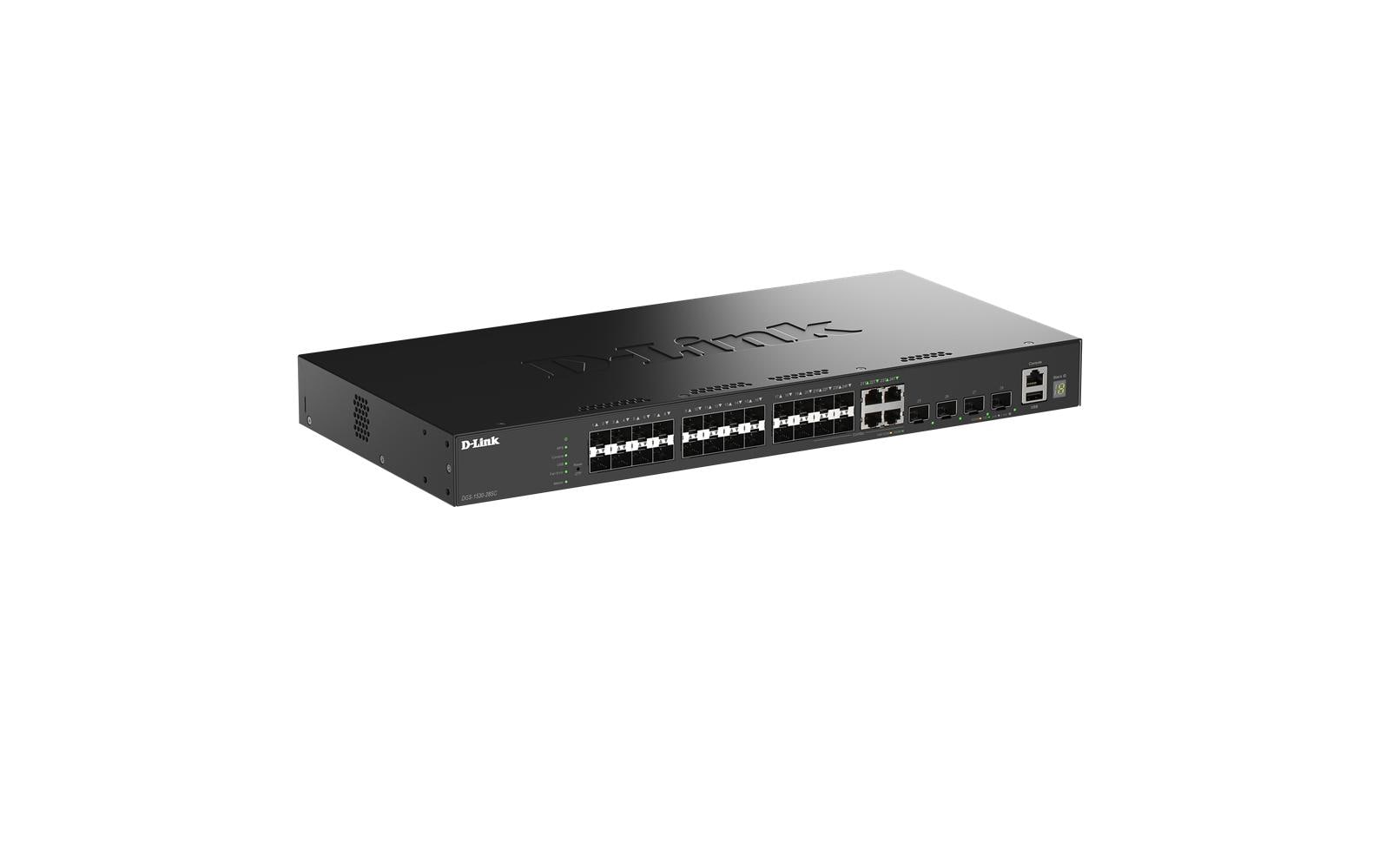 D-Link DGS-1530-28SC/E – Smart Switch – 4× 1G, 24× SFP, 4× SFP+, 19" Rack
