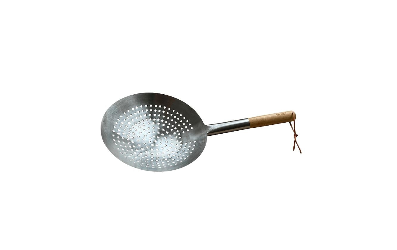 Hot Wok Sieb Ø 26 × 11,5 cm, Edelstahl/Holz, Silber