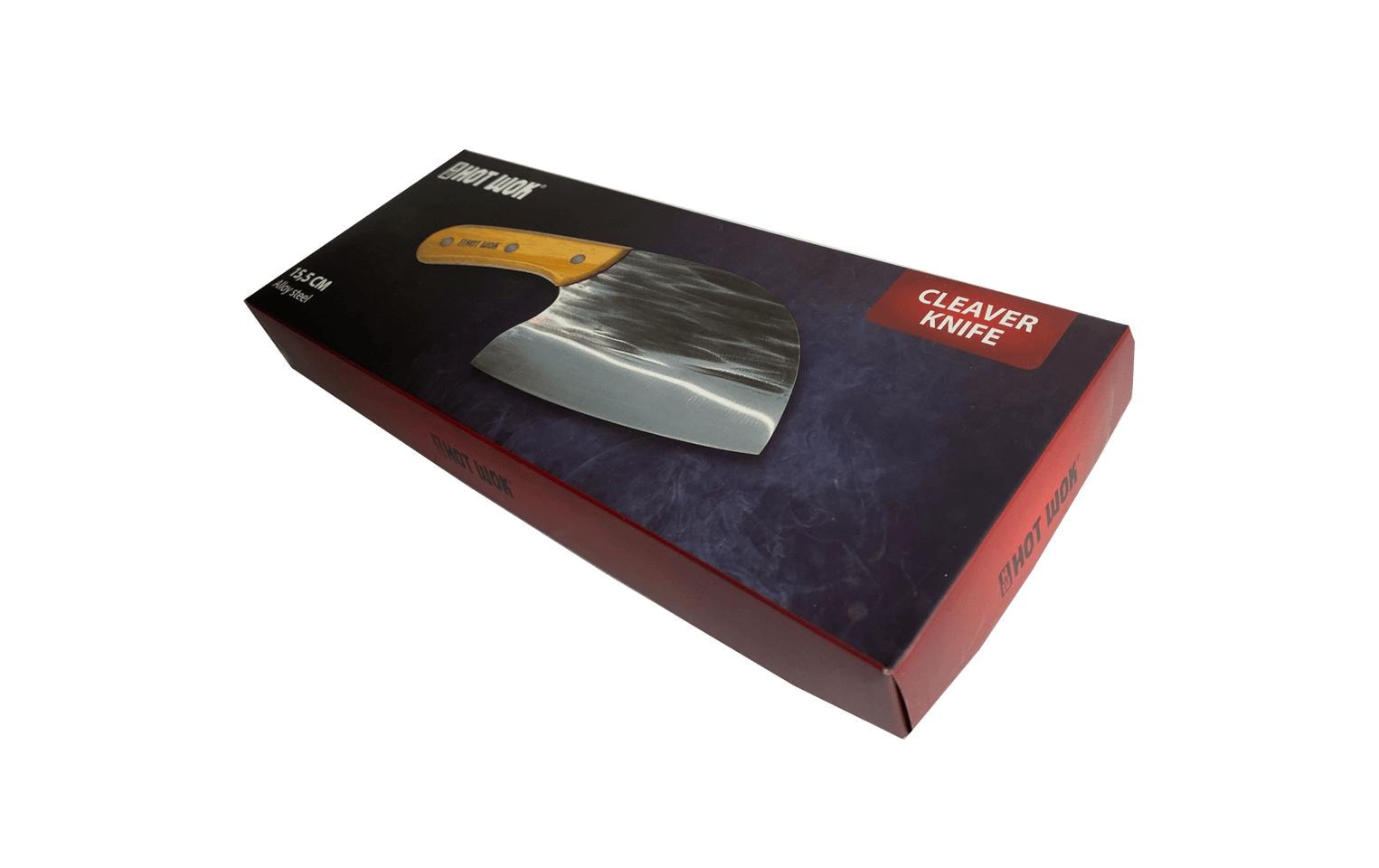 Hot Wok Hackmesser 15,5 cm, Edelstahl, Bambusgriff