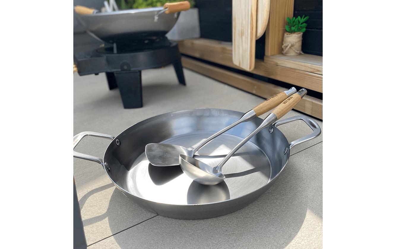 Hot Wok Schöpflöffel, 36,0 cm, Edelstahl, Holzgriff, mit Aufhänger
