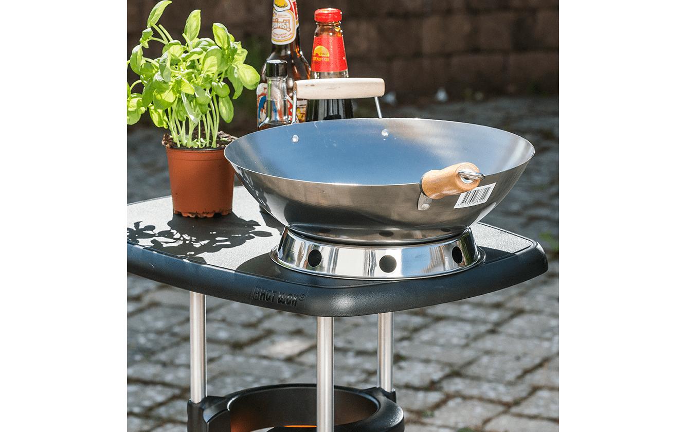 Hot wok Teekannen-Untersatz Edelstahl, silber matt