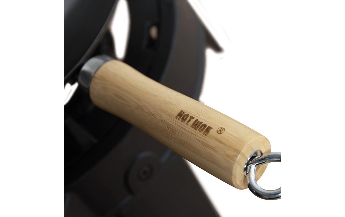 Hot Wok Fonduepfanne HW3730 – Ø 30 cm, Karbonstahl, Teflon, Schwarz/Holz