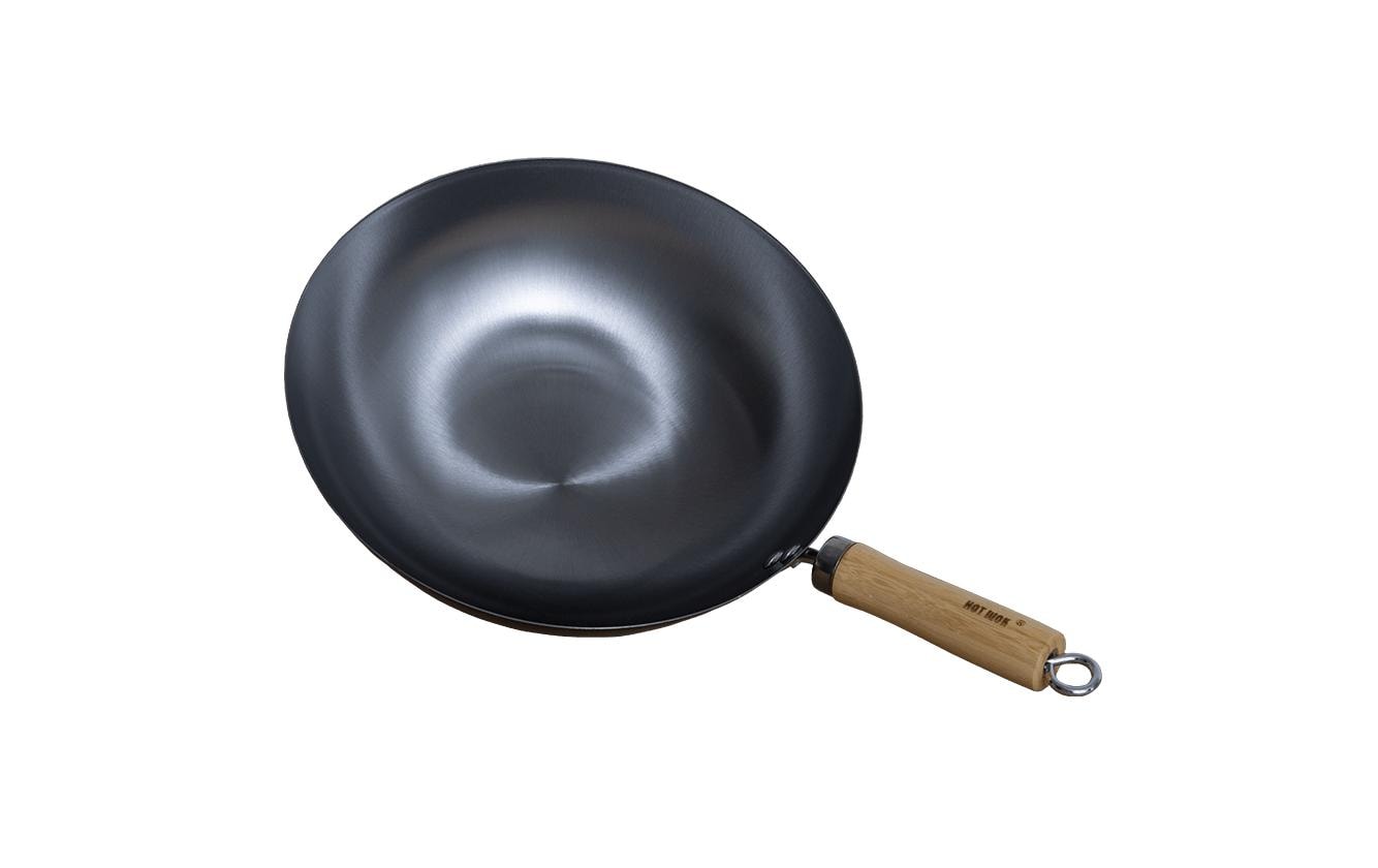 Hot Wok Fonduepfanne HW3730 – Ø 30 cm, Karbonstahl, Teflon, Schwarz/Holz