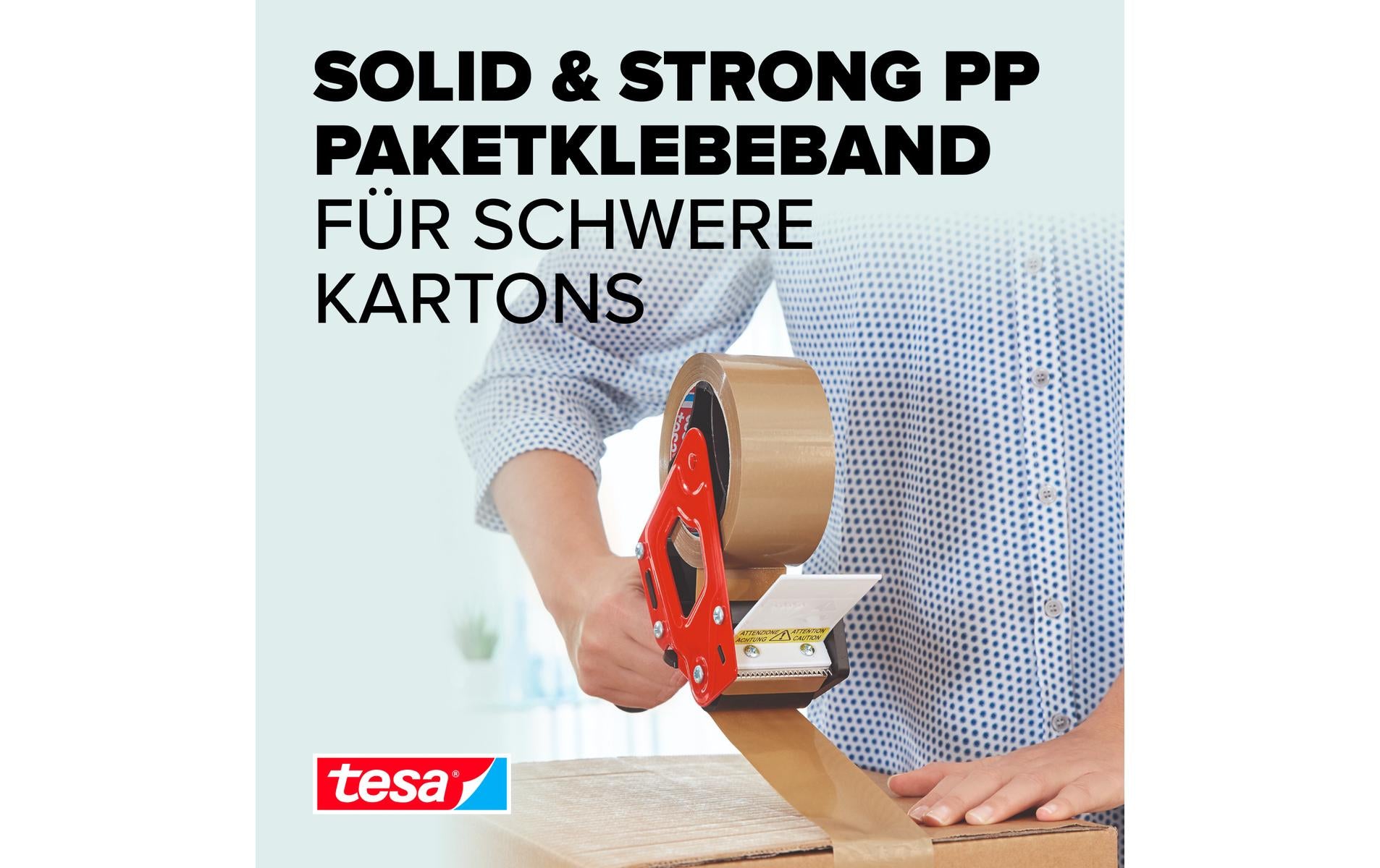 TESA Verpackungsklebeband, PP, Braun – 50 mm × 66 m – 1 Stück