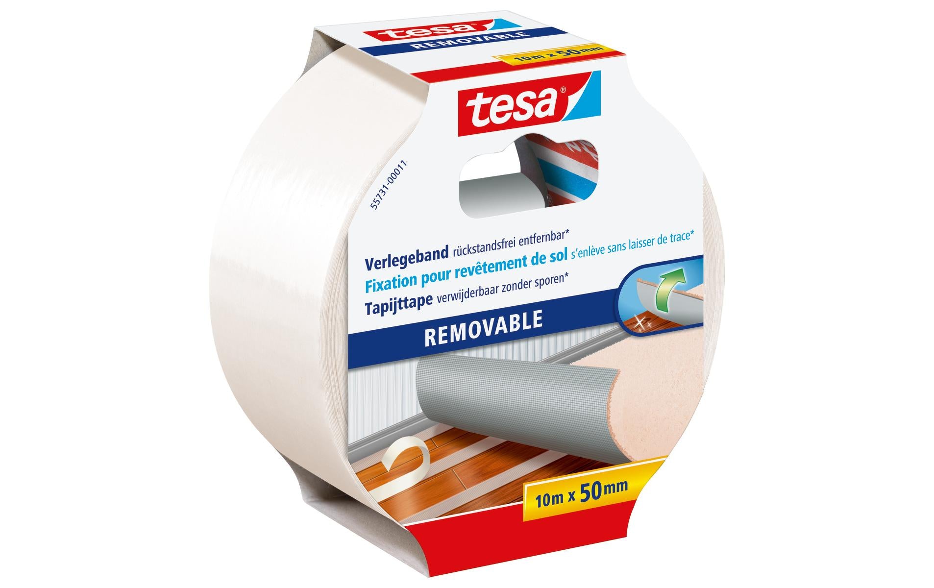 TESA Montageband – 50 mm × 10 m, transparent, für den Innenbereich