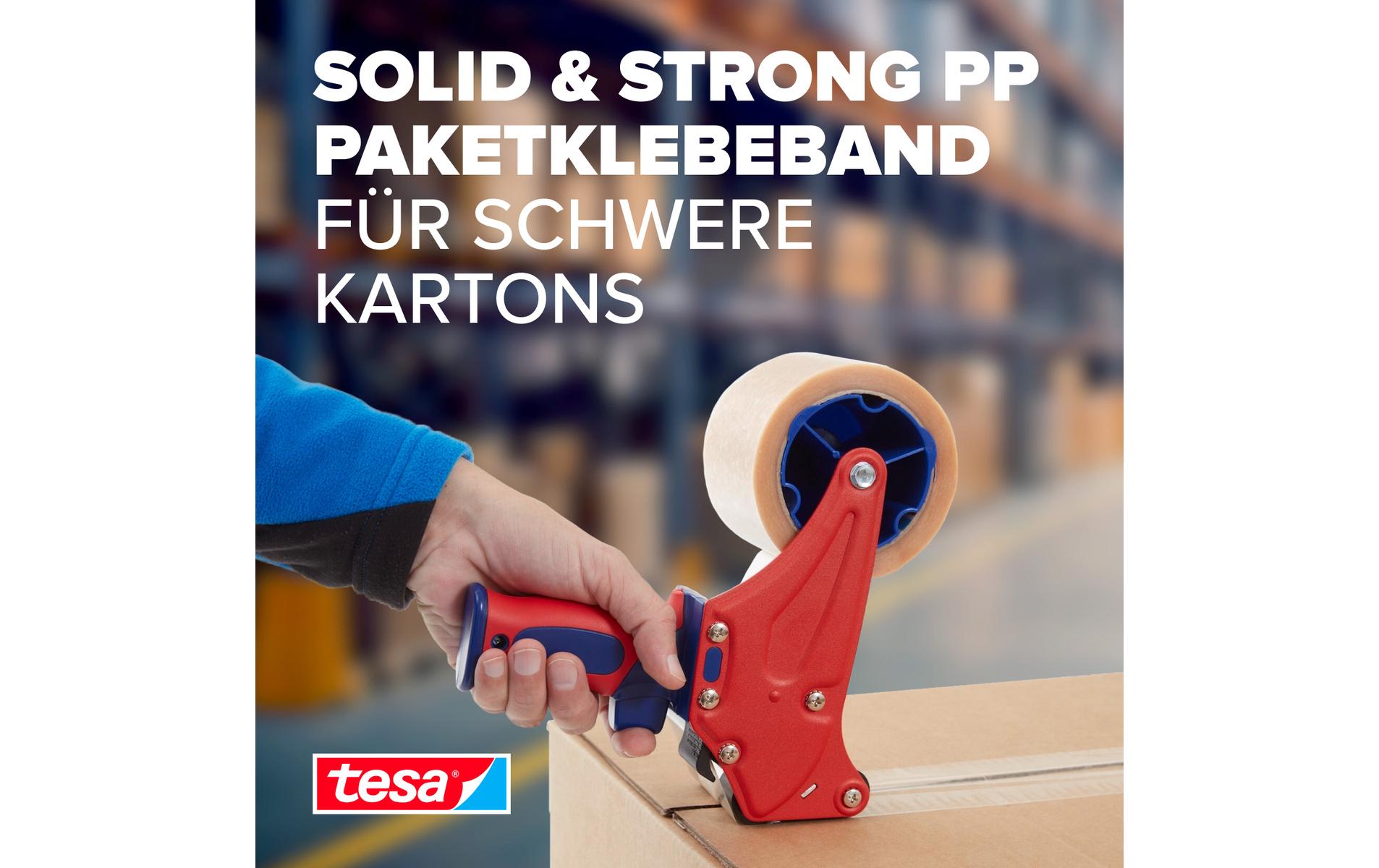 TESA Verpackungsklebeband, PP, transparent, extra stark – 50 mm × 66 m – 1 Stück
