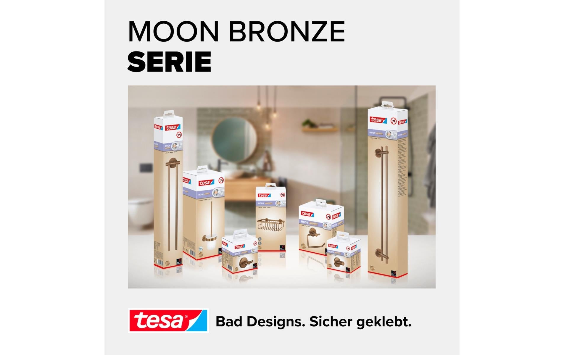 tesa Moon Handtuchhalter – Klebemontage – Braun – Metall