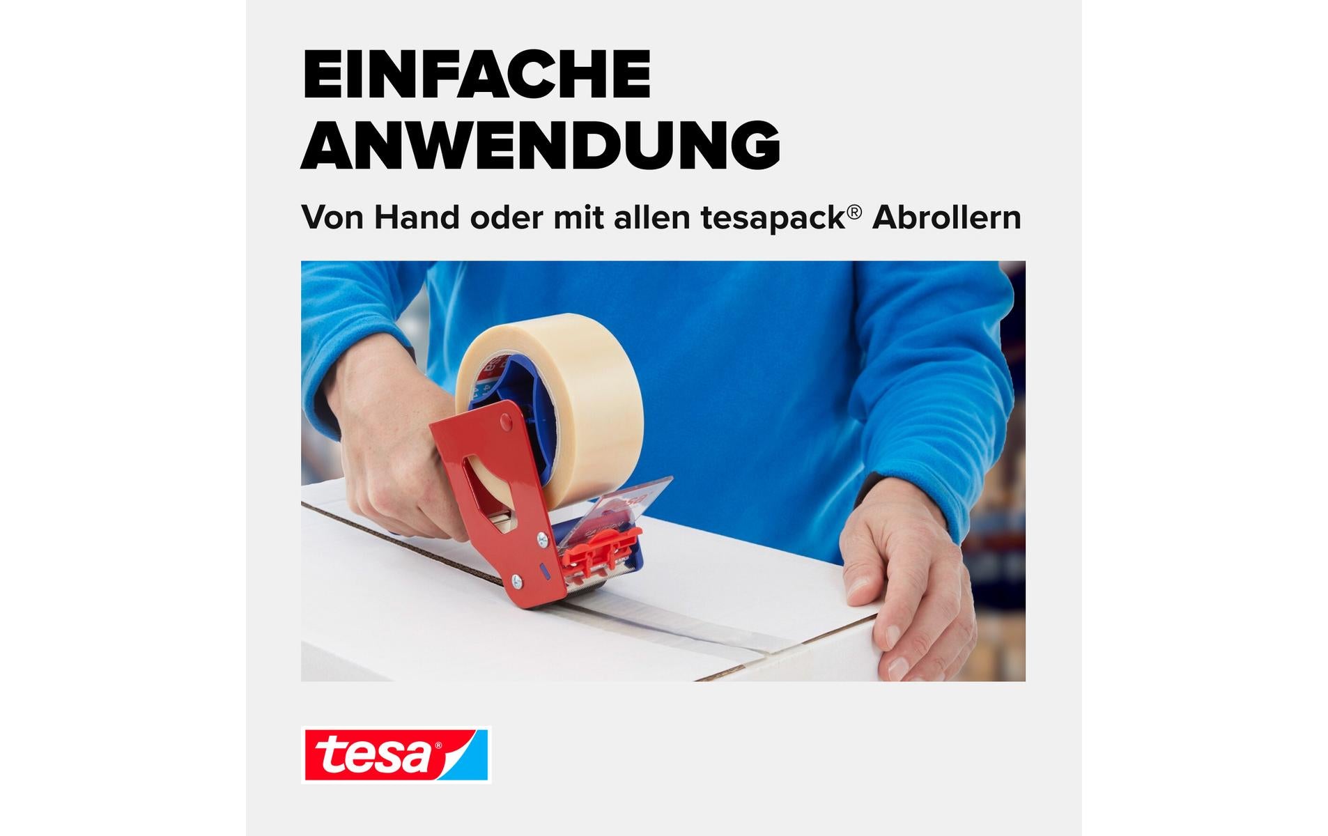 TESA Verpackungsklebeband, PP, transparent, extra stark – 50 mm × 66 m – 1 Stück
