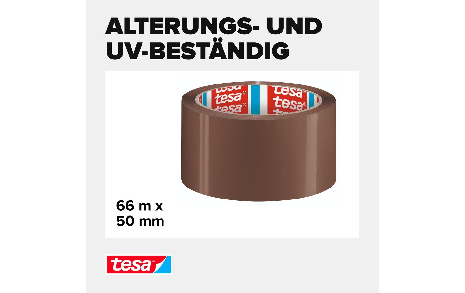 TESA Verpackungsklebeband, PP, Braun – 50 mm × 66 m – 1 Stück