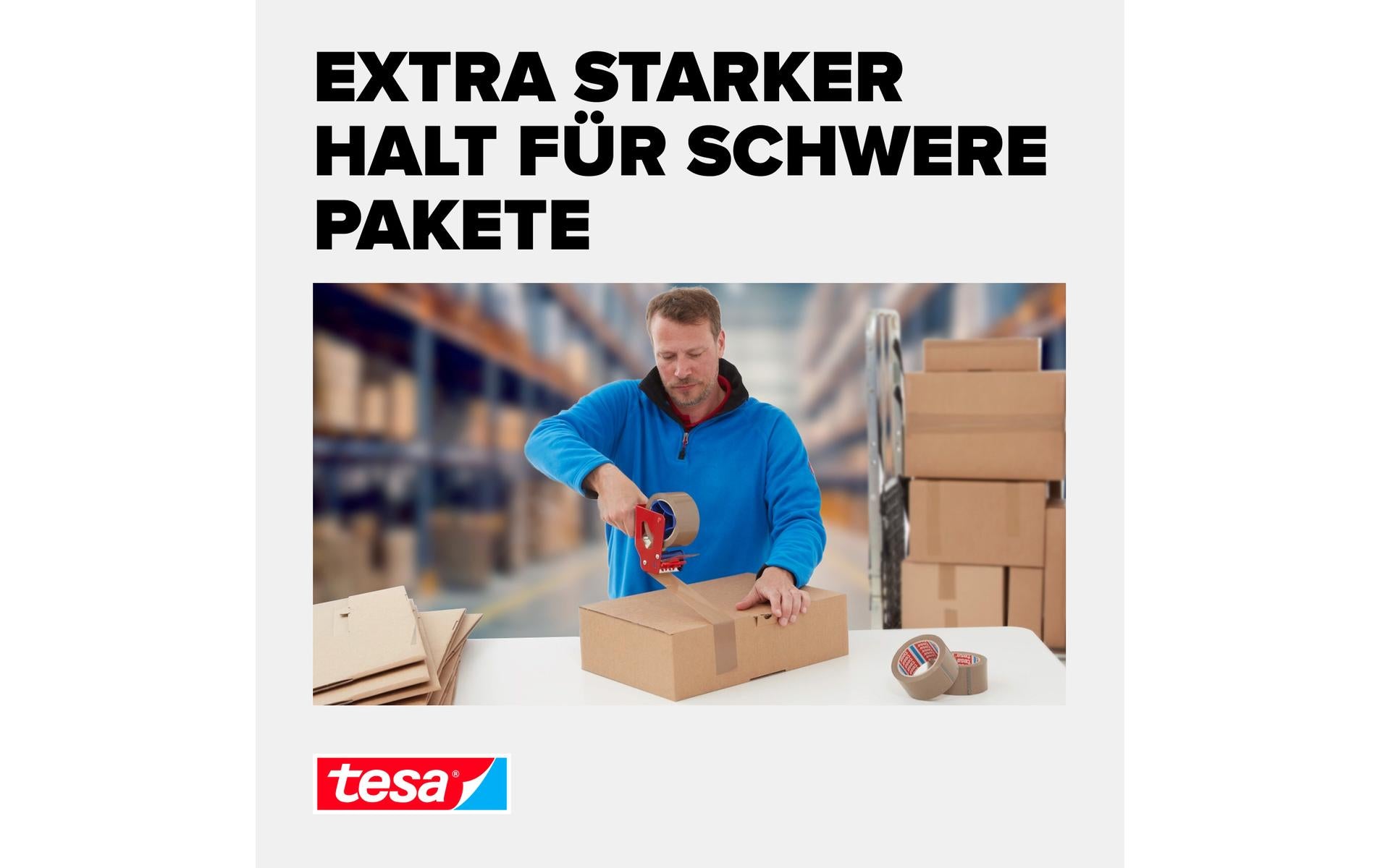 TESA Verpackungsband Ultra Strong – 50 mm × 66 m, braun, 3 Rollen