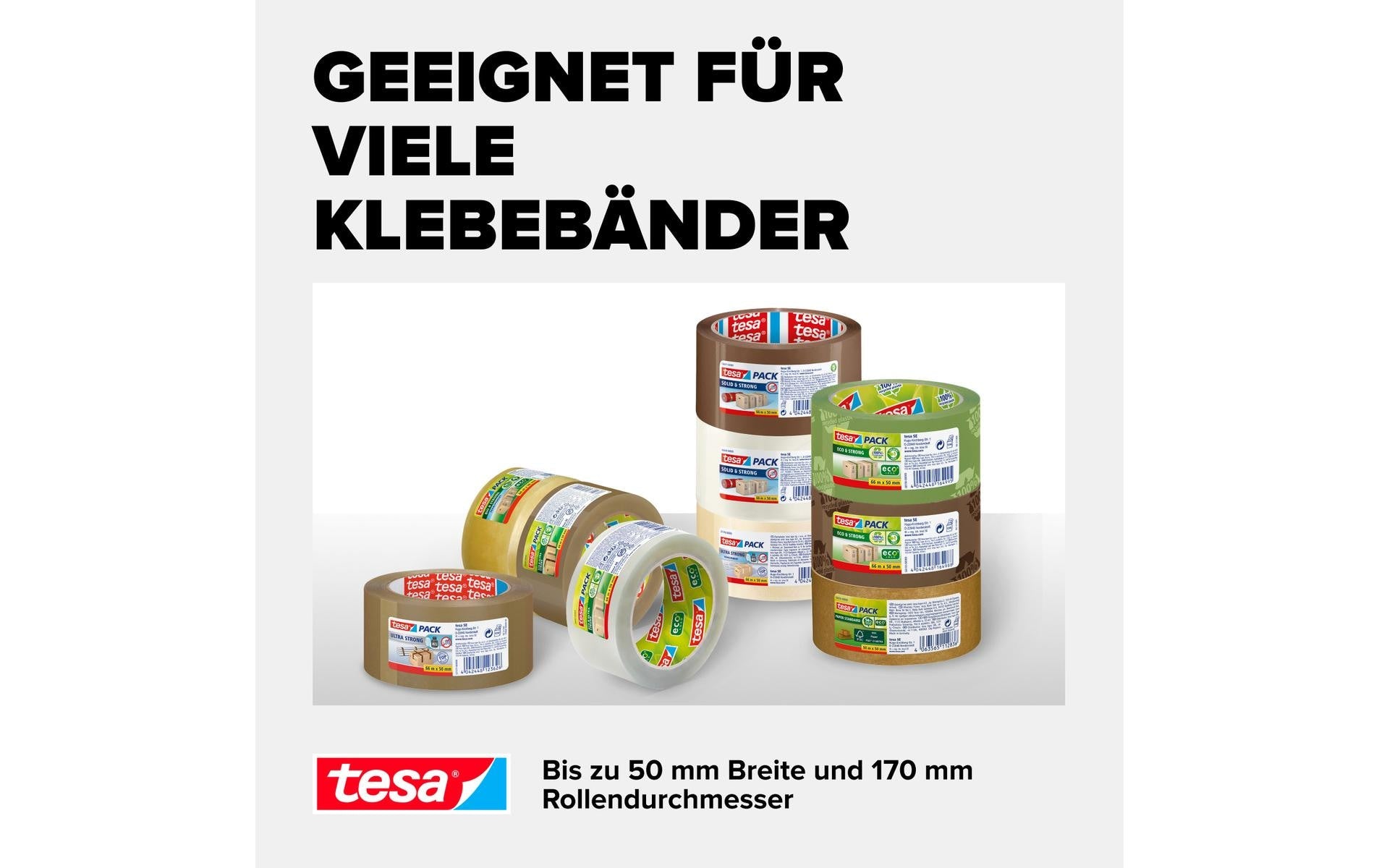 TESA Verpackungsklebeband, braun, stark – 50 mm × 66 m