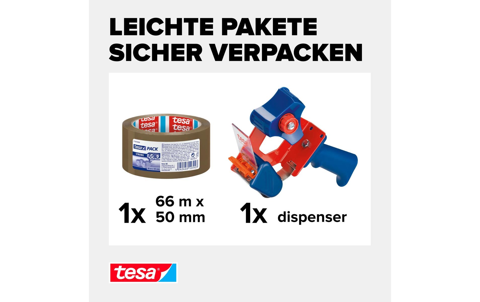 TESA Verpackungsklebeband, braun, stark – 50 mm × 66 m