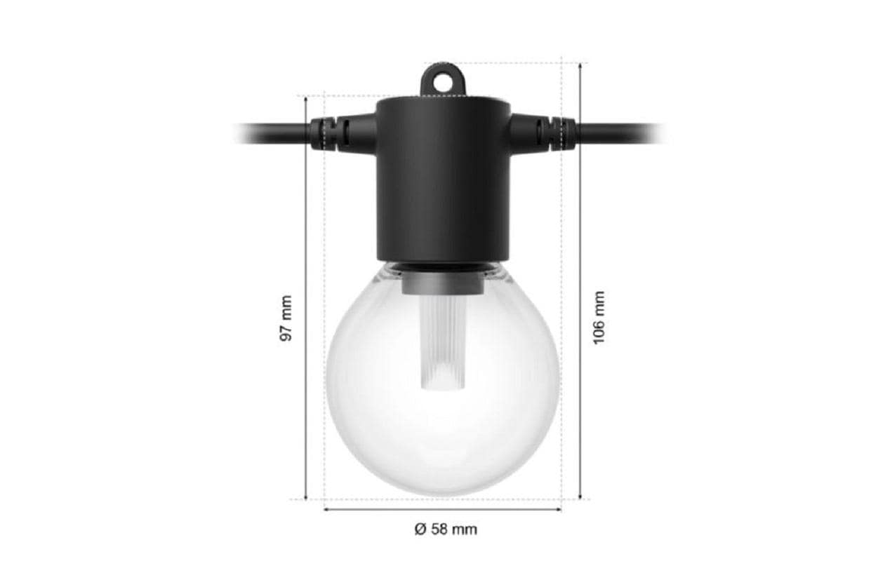 Philips Hue Festavia Globe Outdoor Lichterkette – 24 W, RGBW, 1000–20000 K, 14 m, Bluetooth
