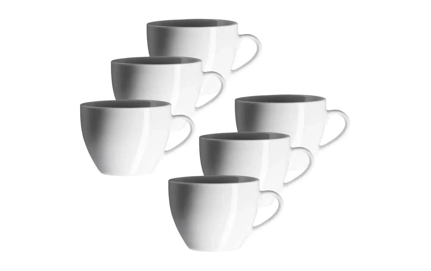 Mäser Barca Kaffeetasse – 6er Set, 230 ml, Ø 8,5 cm, H 7,0 cm, Porzellan, spülmaschinenfest