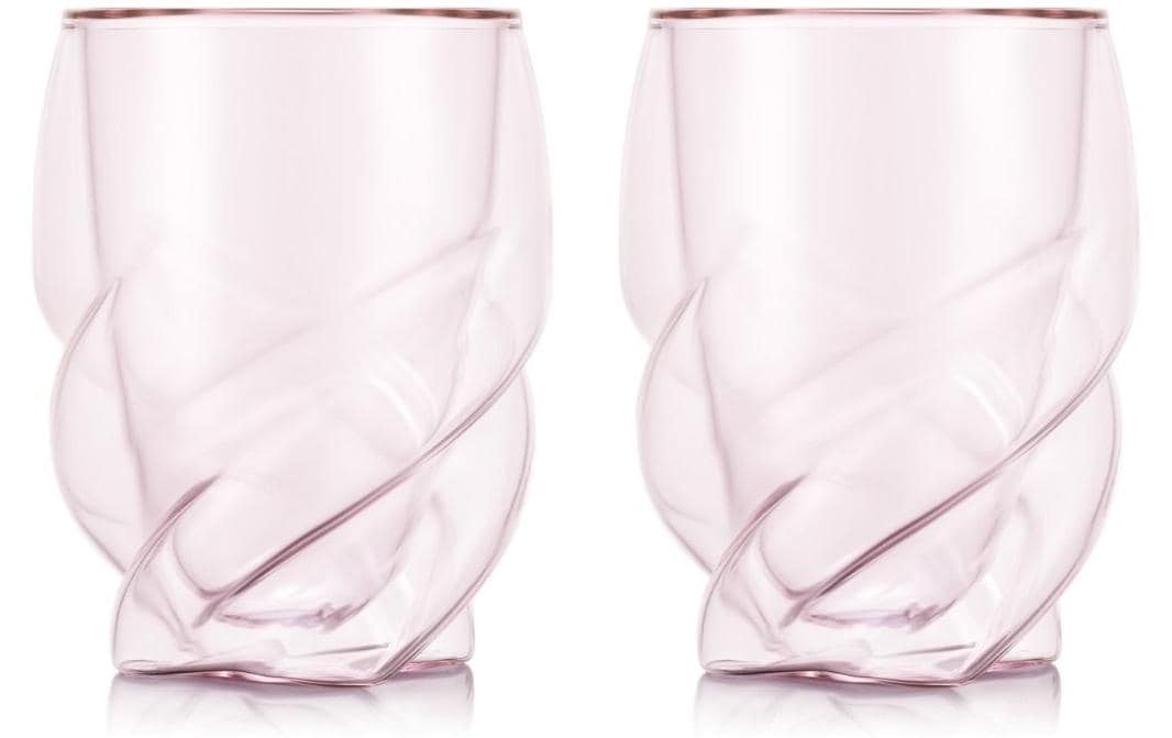 Bodum PAVINA Doppelwandglas – 0,27 l, Borosilikatglas, Pink, 2 Stück