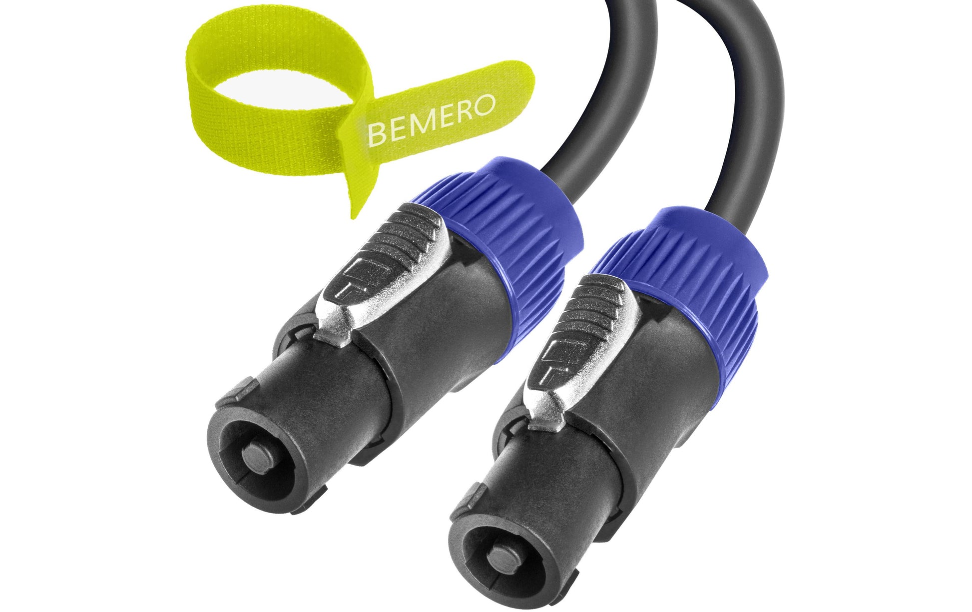 Bemero Speakon-Lautsprecherkabel – NL4 Stecker–NL4 Stecker – 2 m, 2×1,5 mm², Schwarz