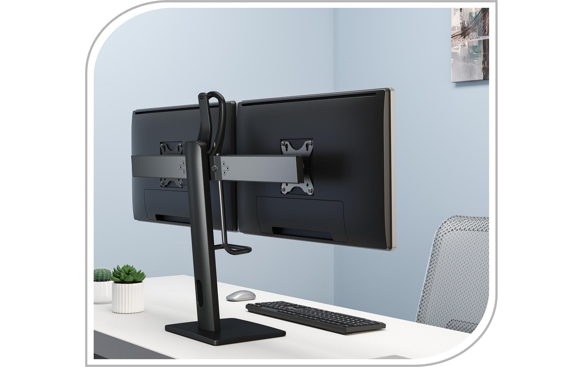 PureMounts – Monitorhalterung, Dual, bis 32", VESA 75 × 75 mm, 25 kg, neigbar, schwarz