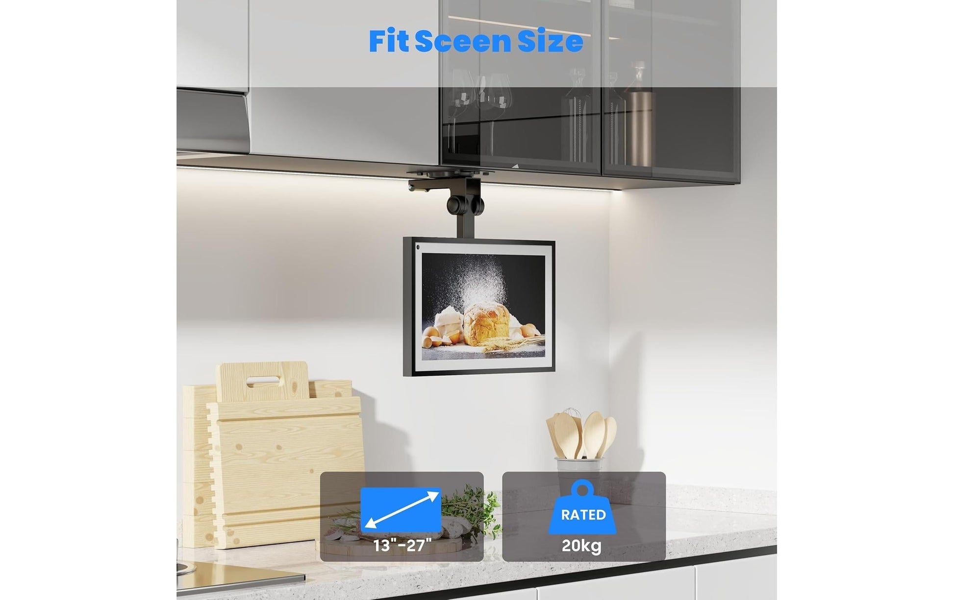 Puremounts Deckenhalterung, drehbar, bis 27", VESA 100×100, bis 20 kg, schwarz