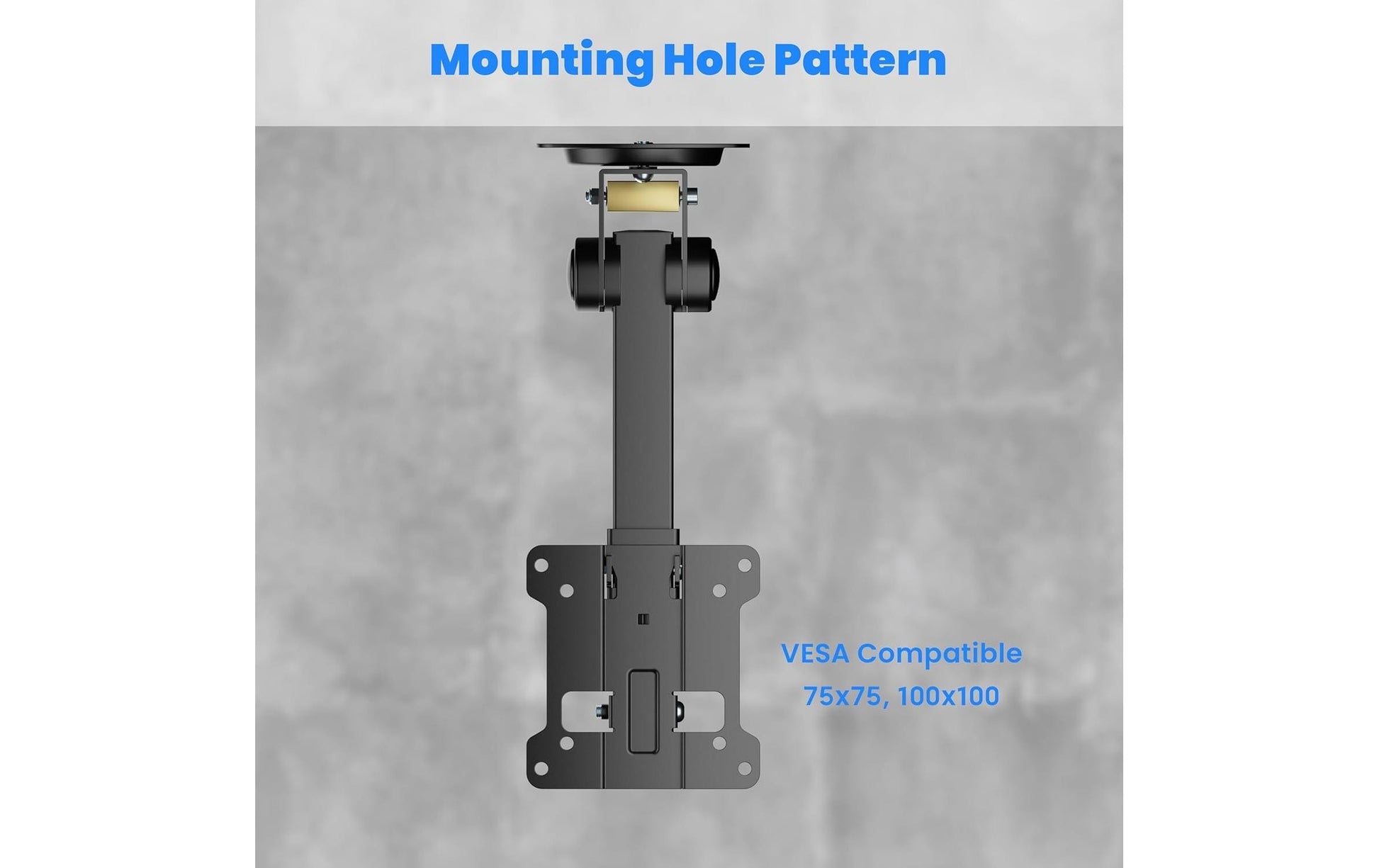Puremounts Deckenhalterung, drehbar, bis 27", VESA 100×100, bis 20 kg, schwarz