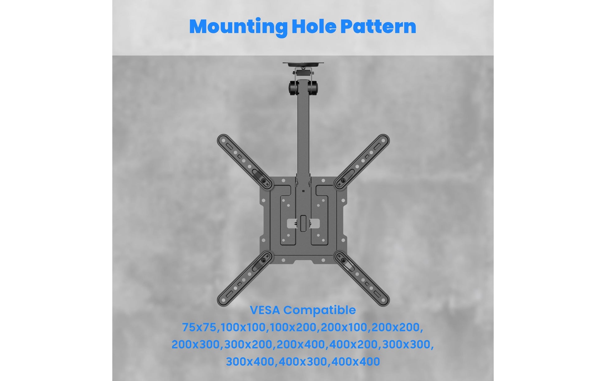 Puremounts Premium Deckenhalterung, bis 55", VESA 100x200, bis 20 kg, schwarz