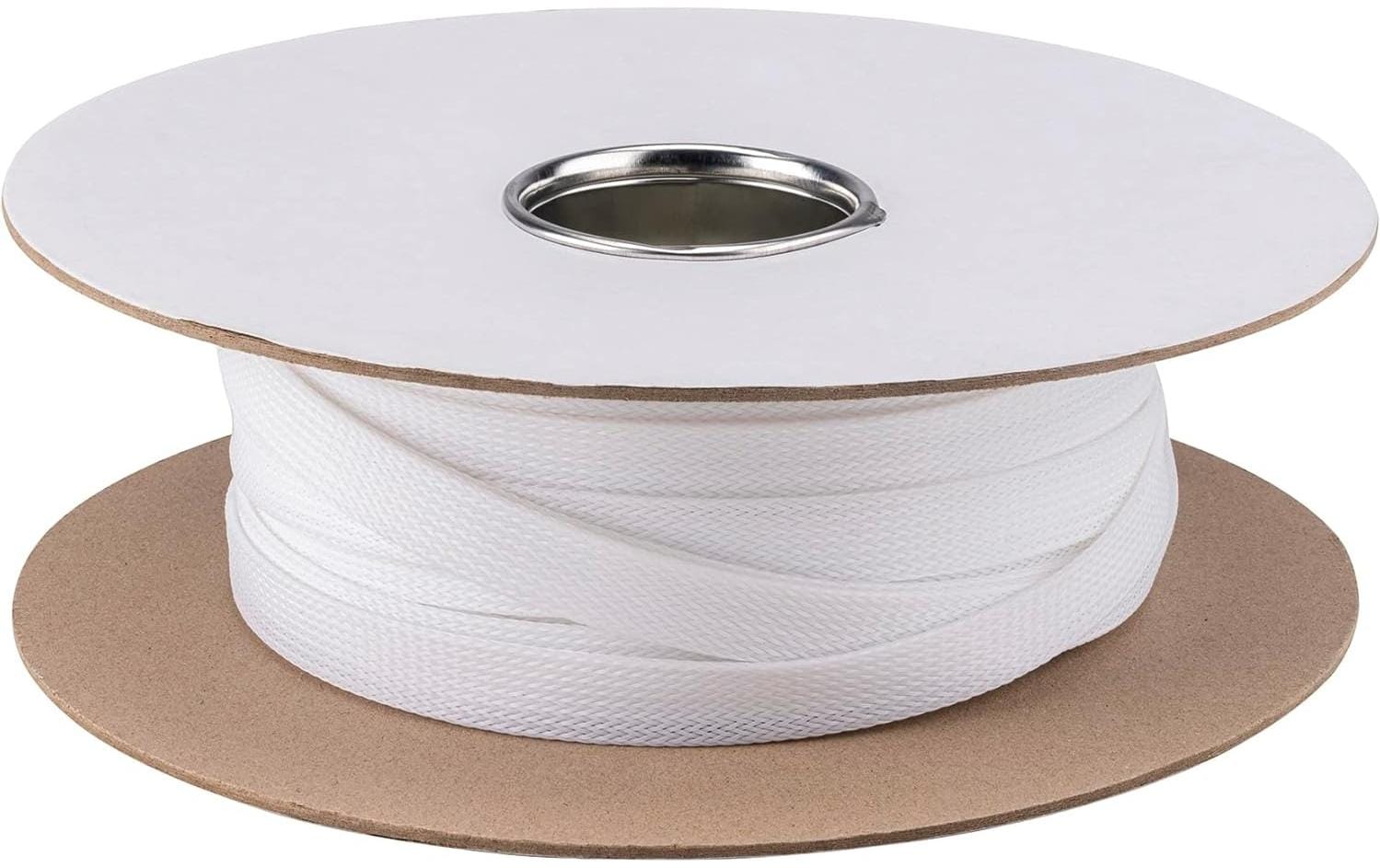 Puremounts Kabelschlauch, Ø 20 mm × 50 m, Polyester, Klettverschluss – Weiss