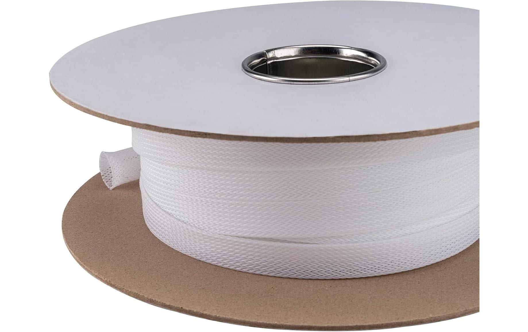 Puremounts Kabelschlauch, Ø 20 mm × 50 m, Polyester, Klettverschluss – Weiss