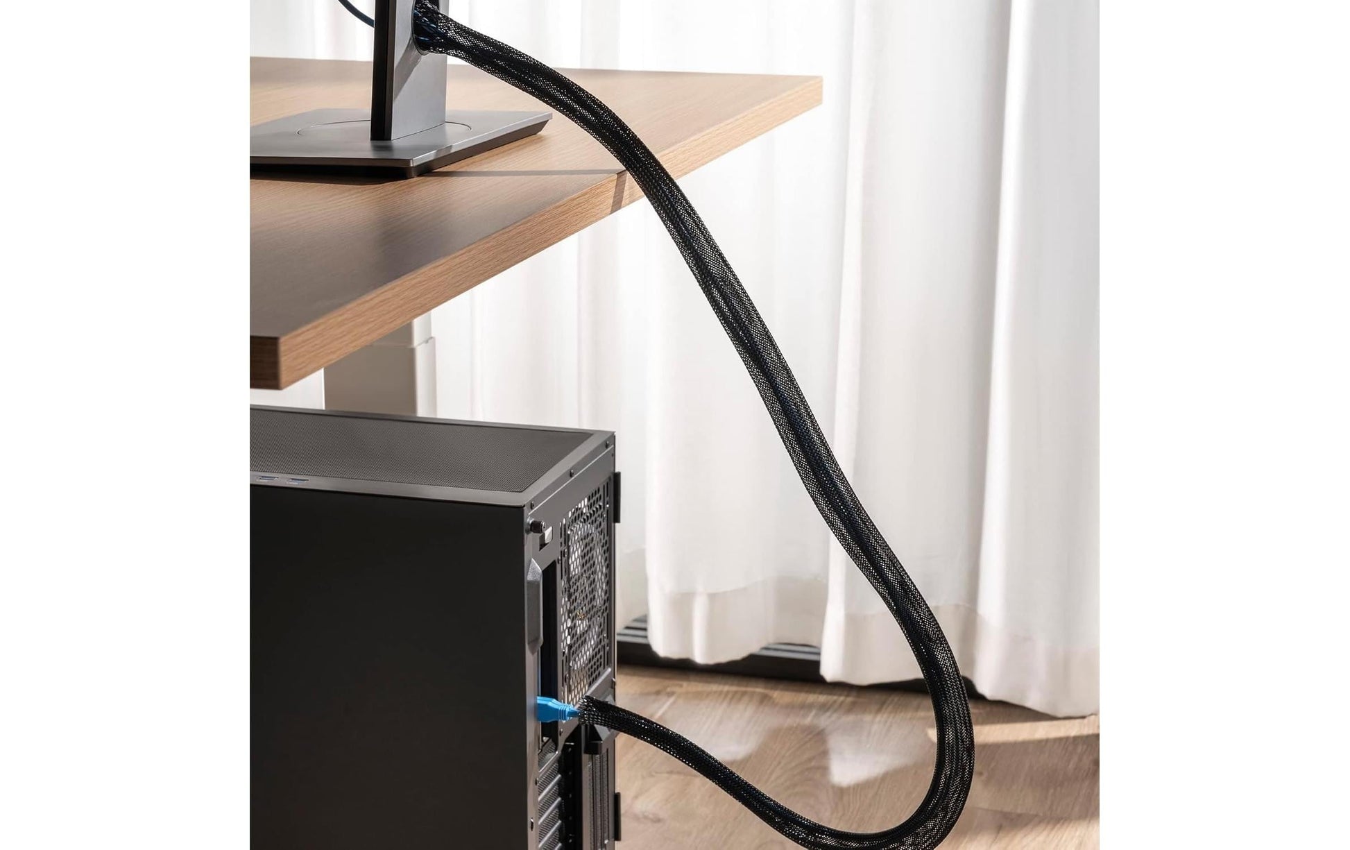 PureMounts Kabelschlauch, 1,8 m × 20 mm, Polyester, Schwarz