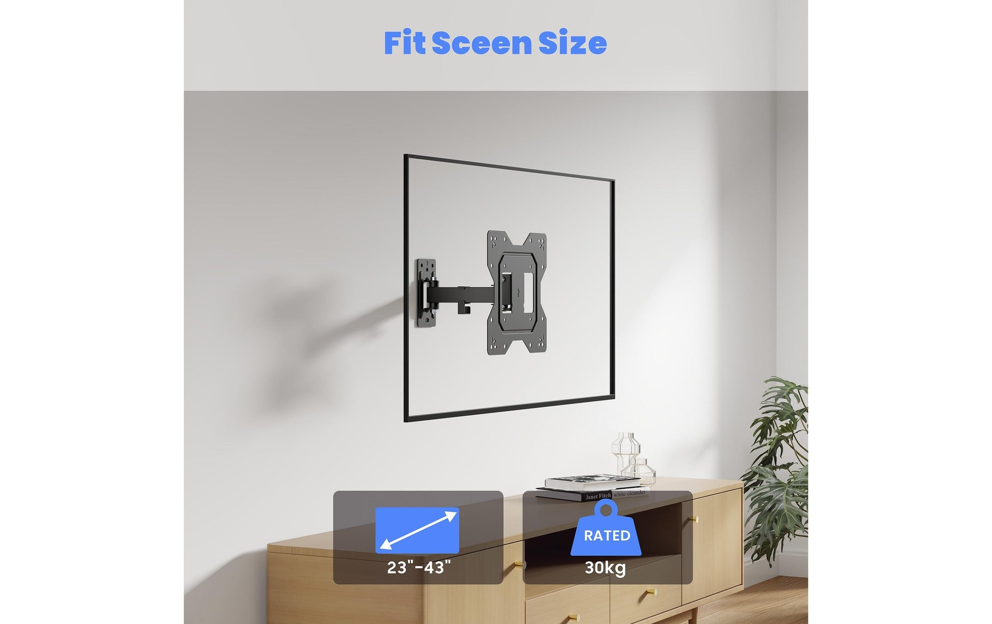 PureMounts Wandhalterung – Neigbar – 27" – VESA 200×100 – bis 30 kg – Schwarz