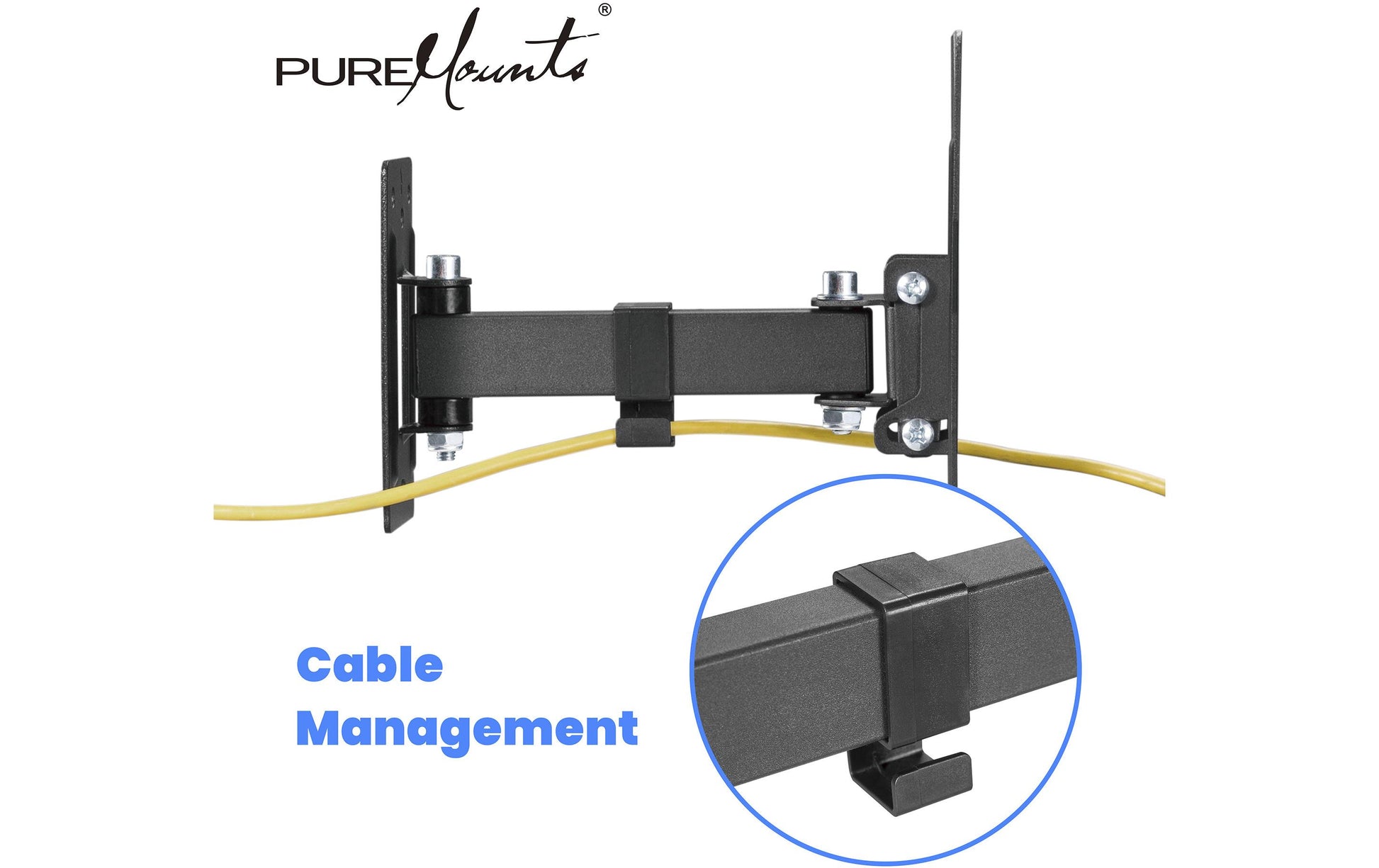PureMounts Wandhalterung – Neigbar – 27" – VESA 200×100 – bis 30 kg – Schwarz