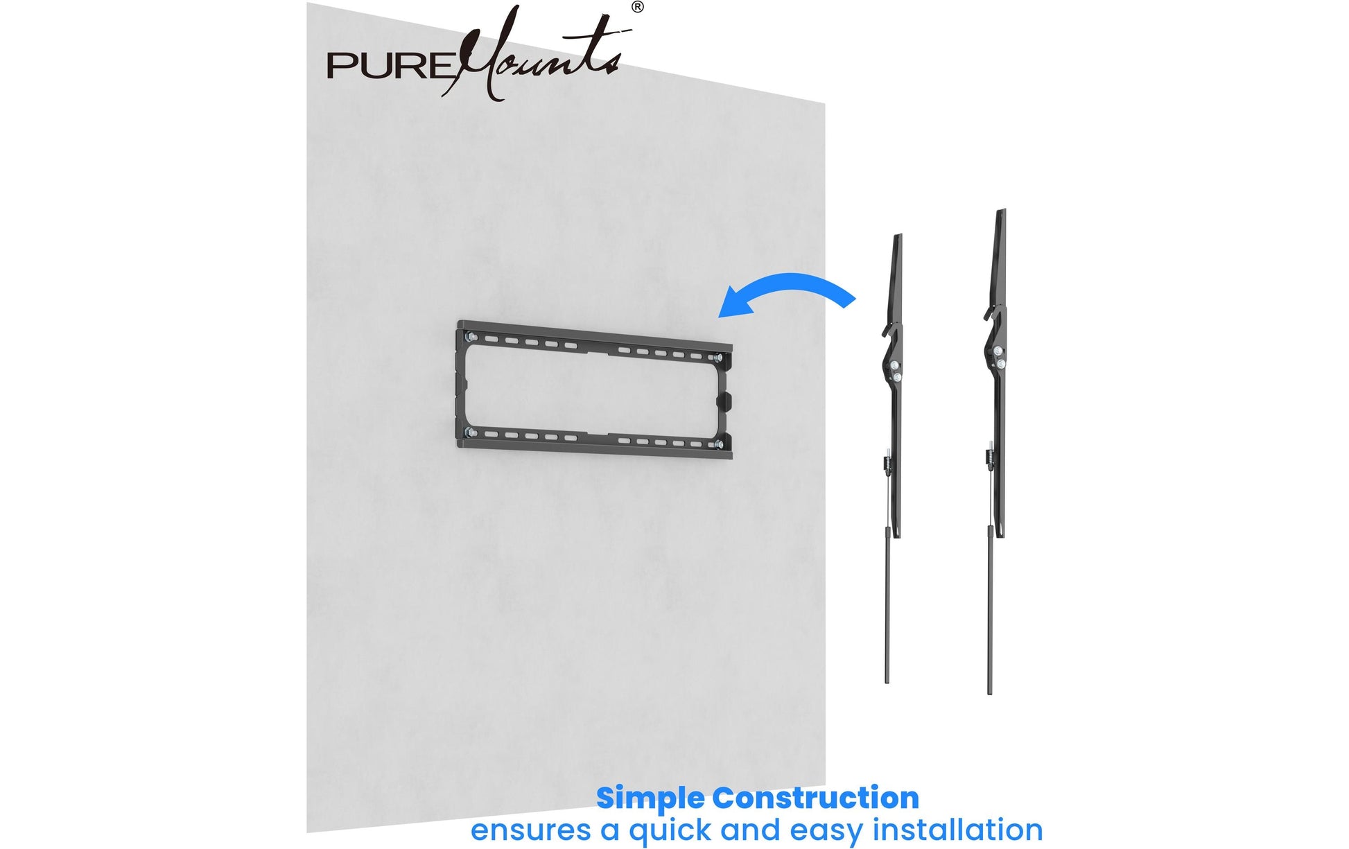 PureMounts Wandhalterung – Neigbar – 46" – VESA 400×400 – bis 45 kg – Schwarz