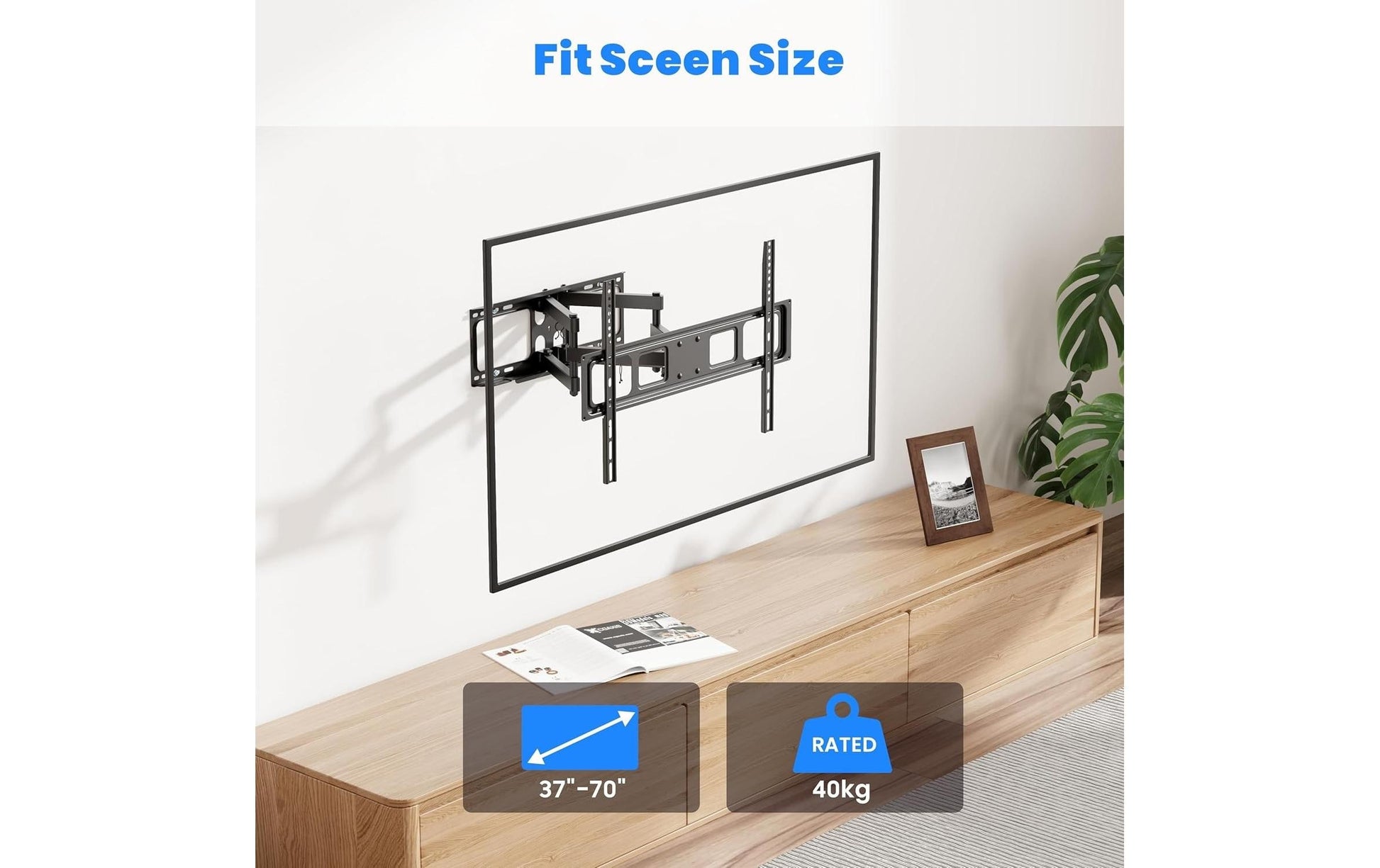 Puremounts Wandhalterung, neigbar, für 40", VESA 200×200, bis 40 kg, schwarz