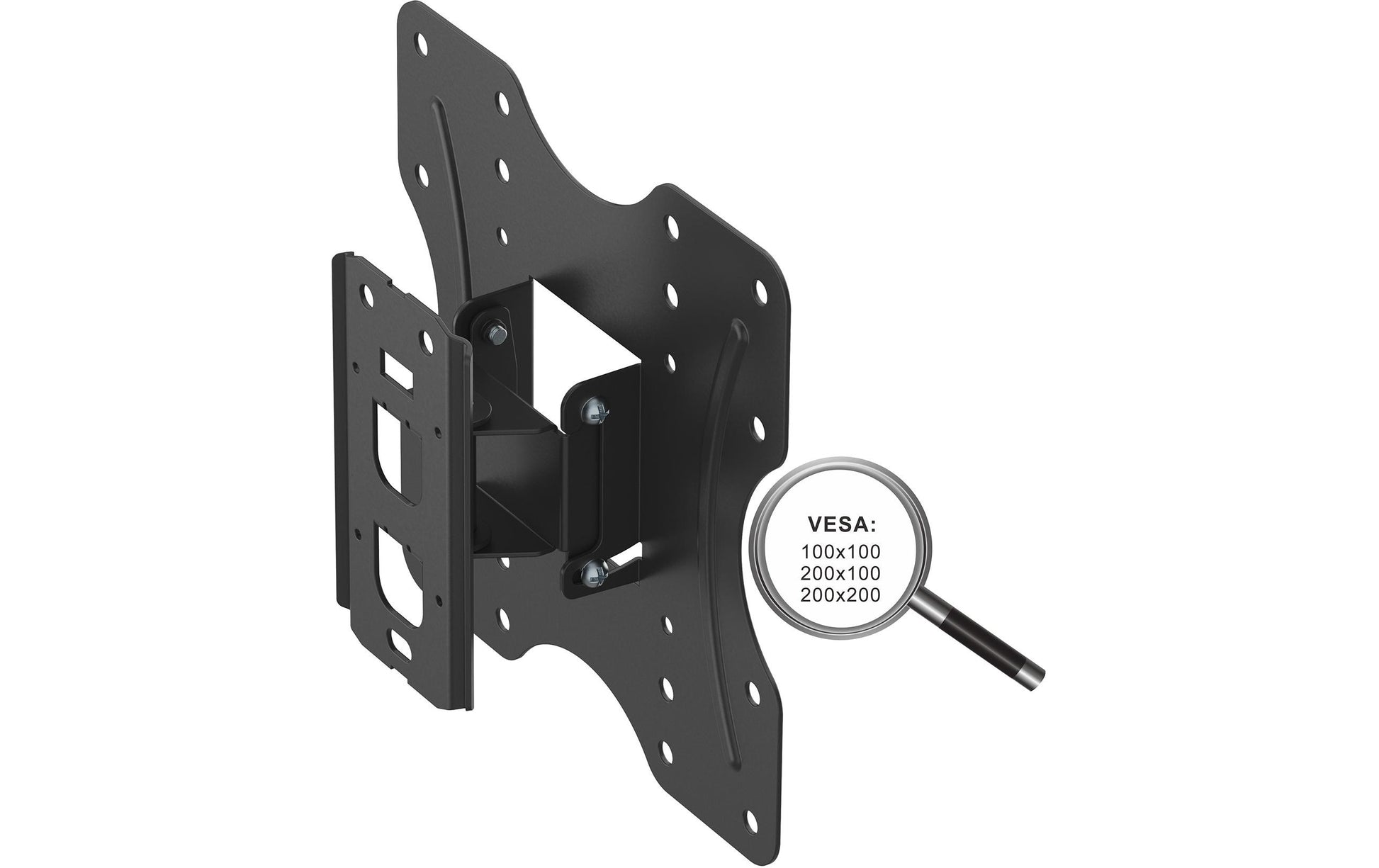 PureMounts Wandhalterung – Neigbar – 23–42" – VESA 200×200 – bis 30 kg, Schwarz