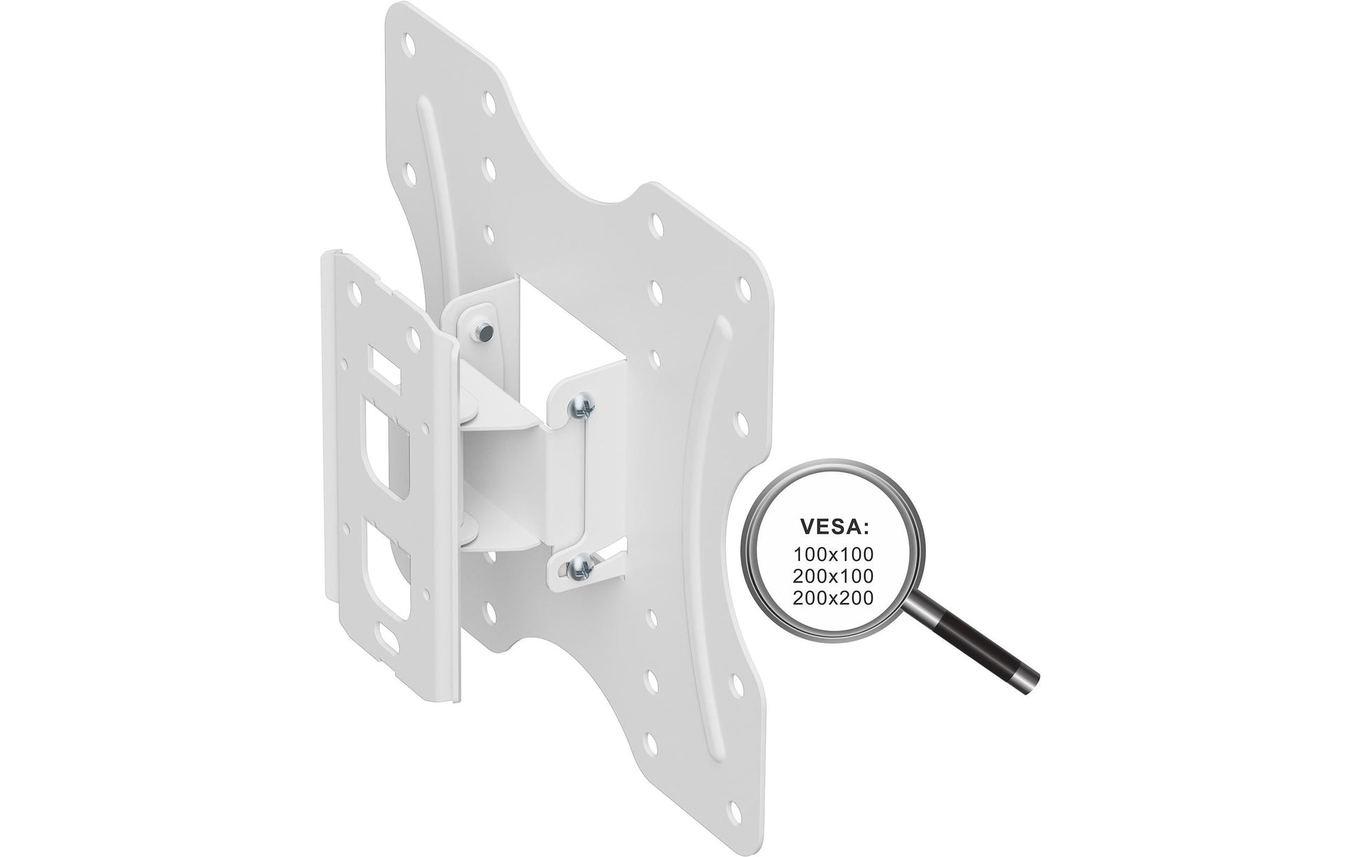 PureMounts – Wandhalterung, neigbar, für 37", VESA 100×100, bis 30 kg, weiss