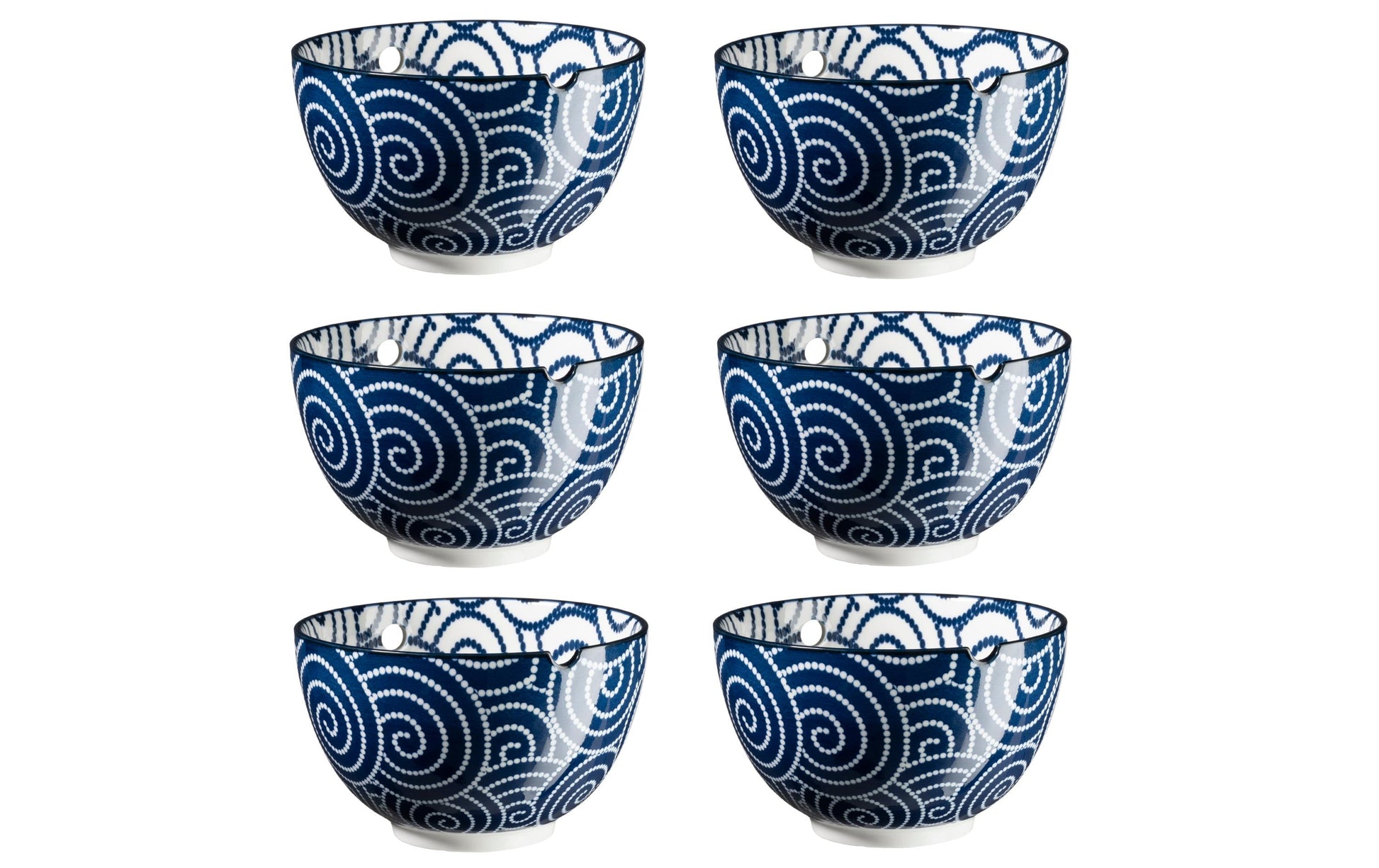 Mäser Schale Culinary Delight – Ø 15 cm, Porzellan, Weiss/Blau, spülmaschinenfest, mikrowellengeeignet