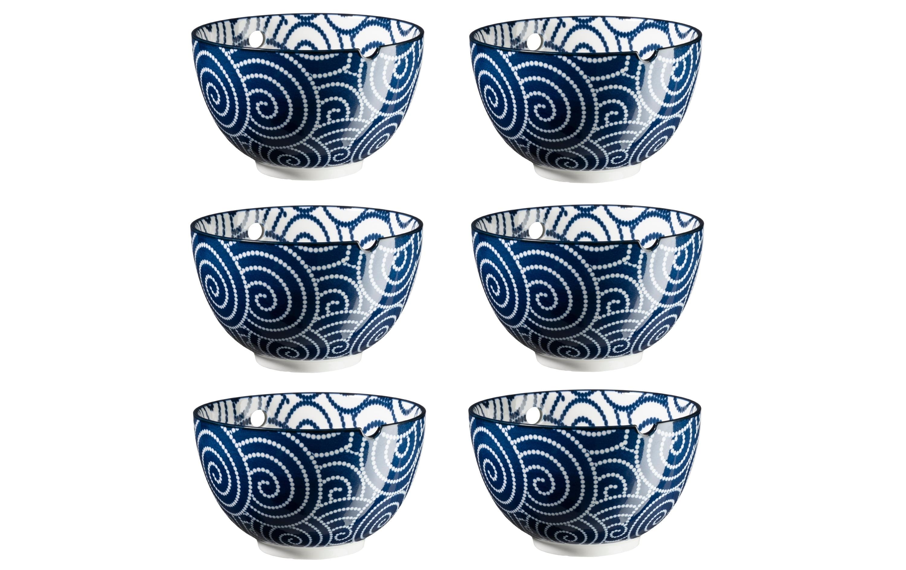 Mäser Schale Culinary Delight – Ø 15 cm, Porzellan, Weiss/Blau, spülmaschinenfest, mikrowellengeeignet
