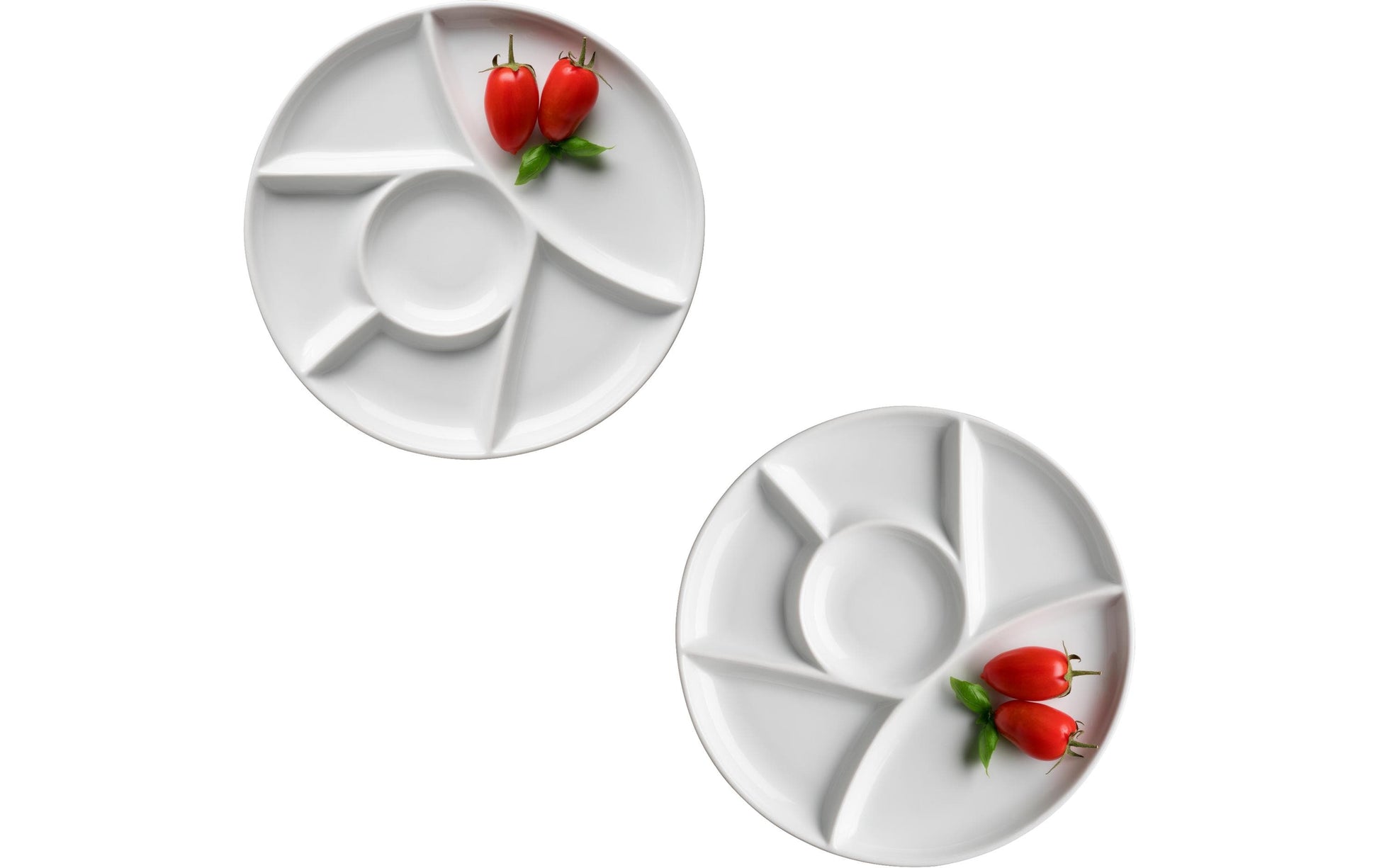 Mäser Fonduetellerset – 2er Set, Ø 22 cm, Keramik, Weiss