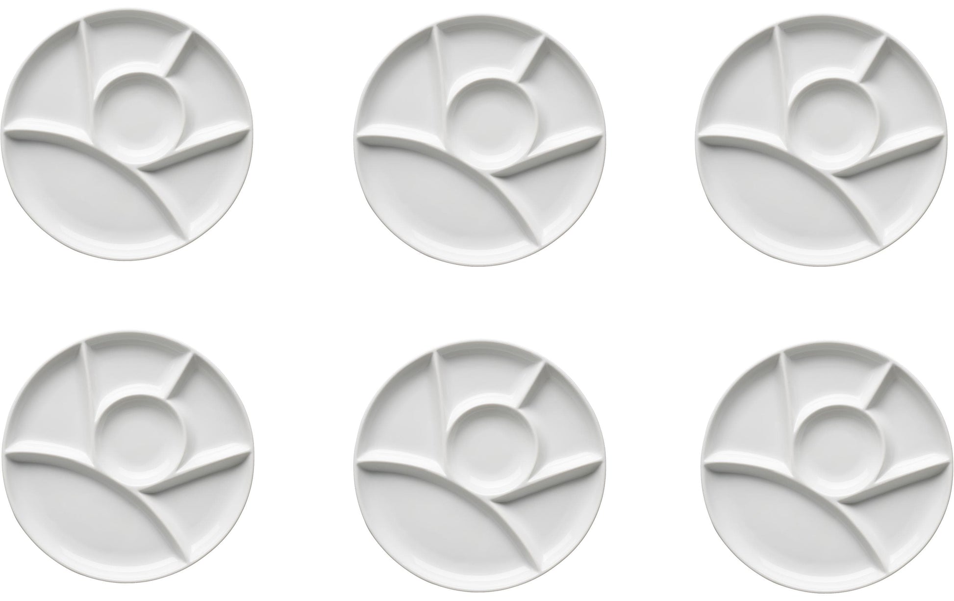 Mäser Fondueteller – 6er Set, Ø 22,0 cm, Keramik, Weiss