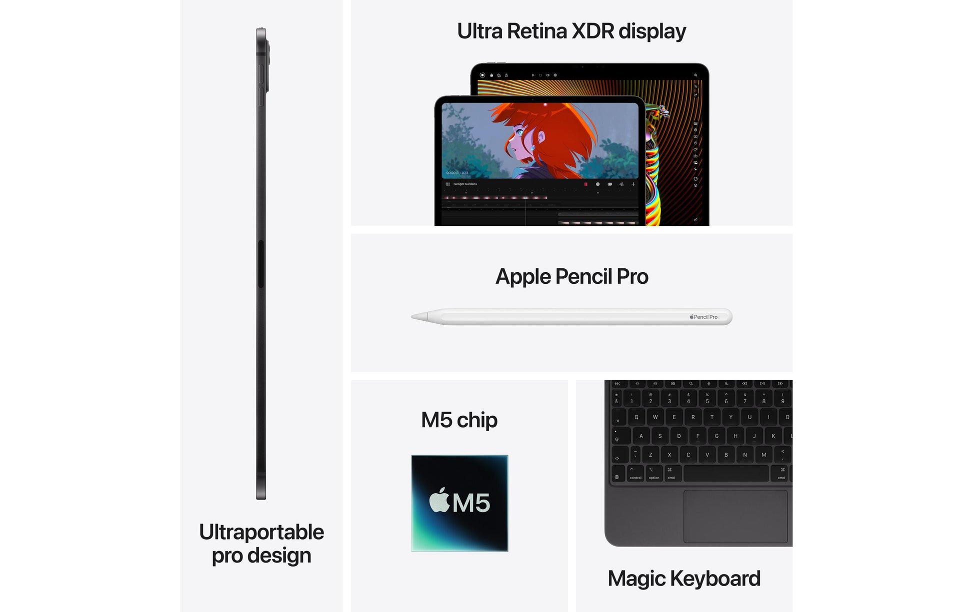 Apple iPad Pro (M5) – 13", 2 TB, 16 GB RAM, WLAN + 5G, iPadOS, Silber