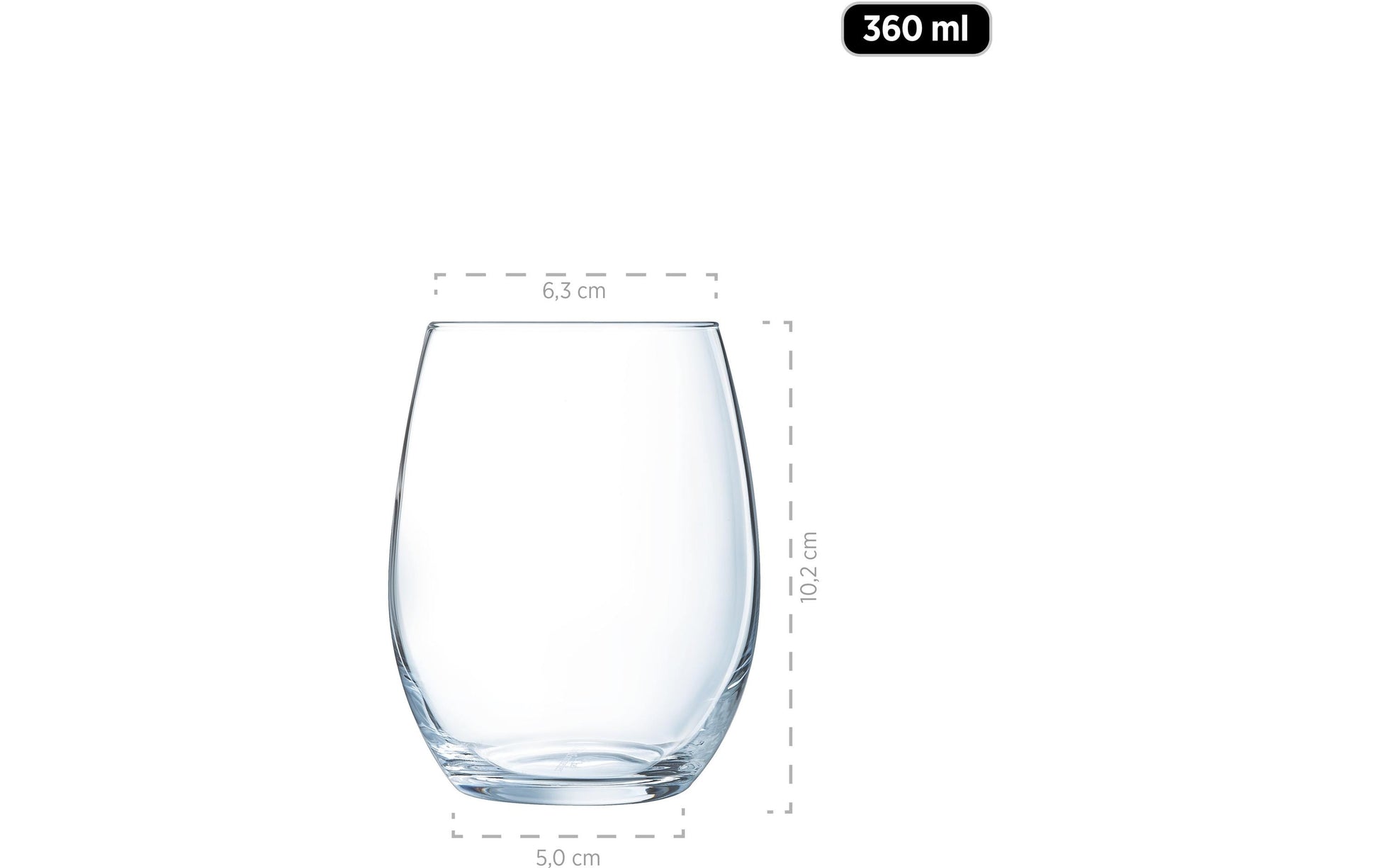 Mäser Wasserglas IL PREMIO – 6er Set, 360 ml, Ø 8,1 cm, H 10,2 cm, Kristallglas, Transparent, spülmaschinenfest