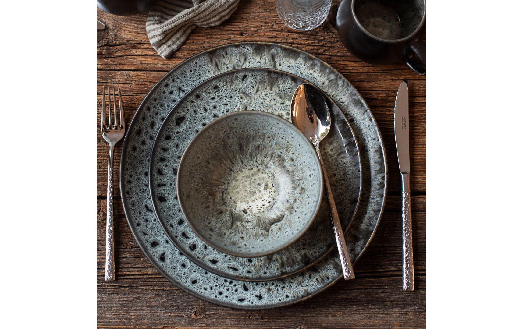 Mäser Carellia Speise-Service – 8-teilig, Ø 22,5 cm, H 5,0 cm, Keramik, spülmaschinenfest