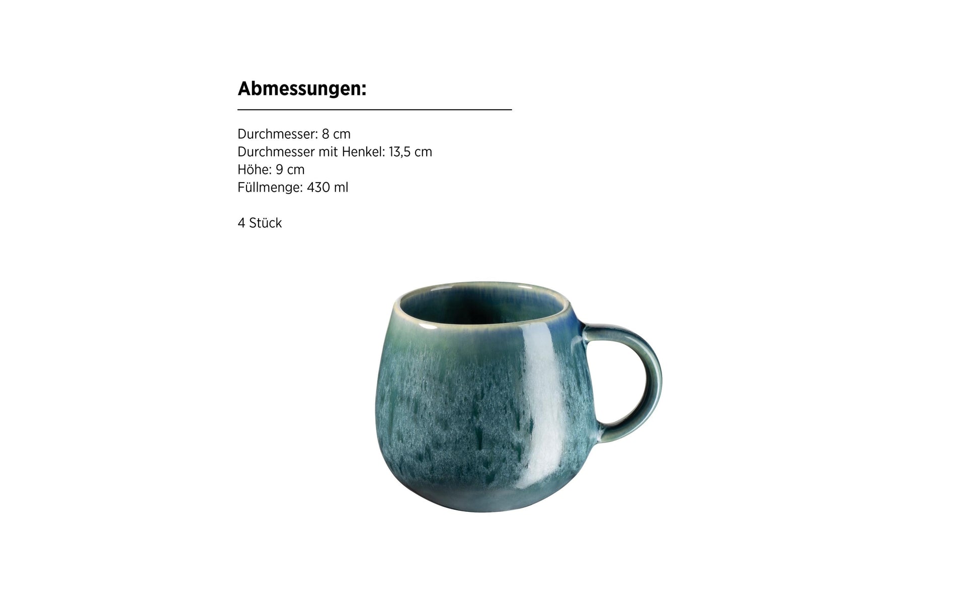 Mäser Frühstücksset Carellia – 12-teiliges Set, Keramik, Blau, spülmaschinenfest, mikrowellengeeignet