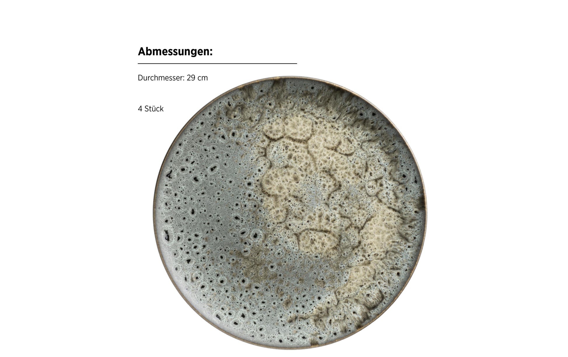 Mäser Carellia Speise-Service – 8-teilig, Ø 22,5 cm, H 5,0 cm, Keramik, spülmaschinenfest