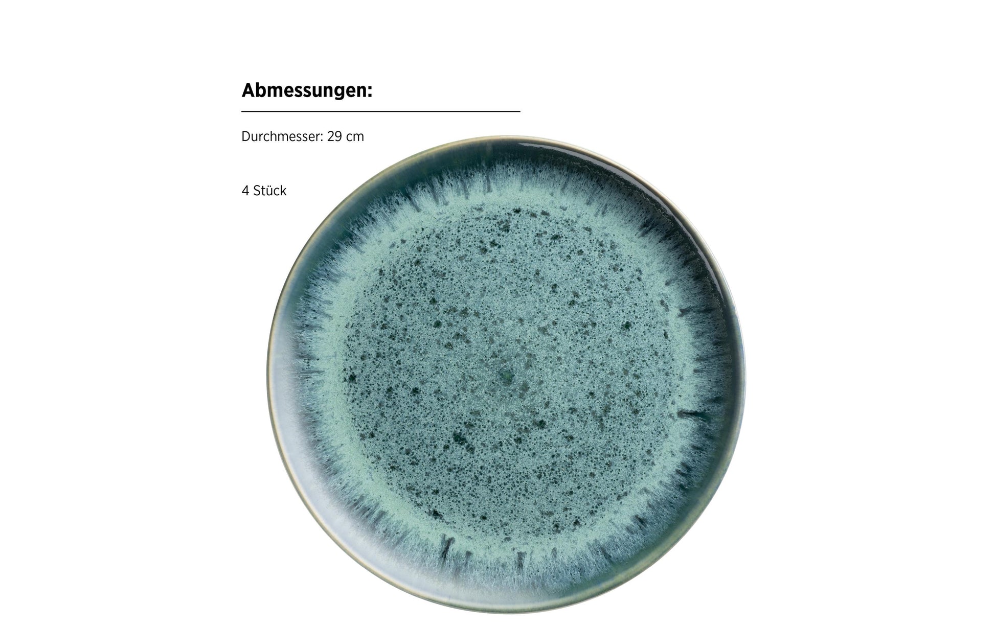 Mäser Carellia Speise-Service – 8-teilig, Ø 22,5 cm, Keramik, Blau, spülmaschinenfest, mikrowellengeeignet